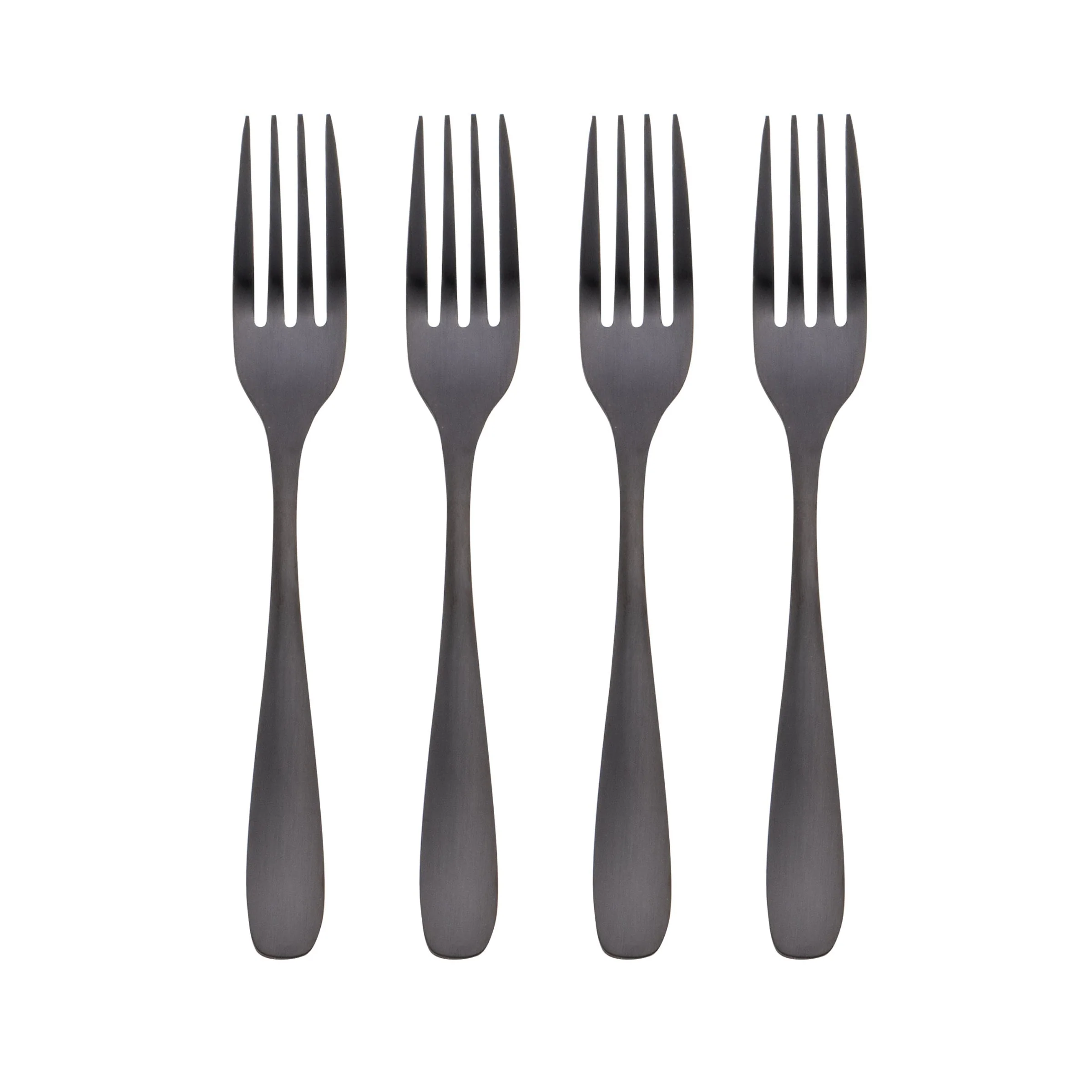 Eliana Black Satin Salad Forks, Set of 4