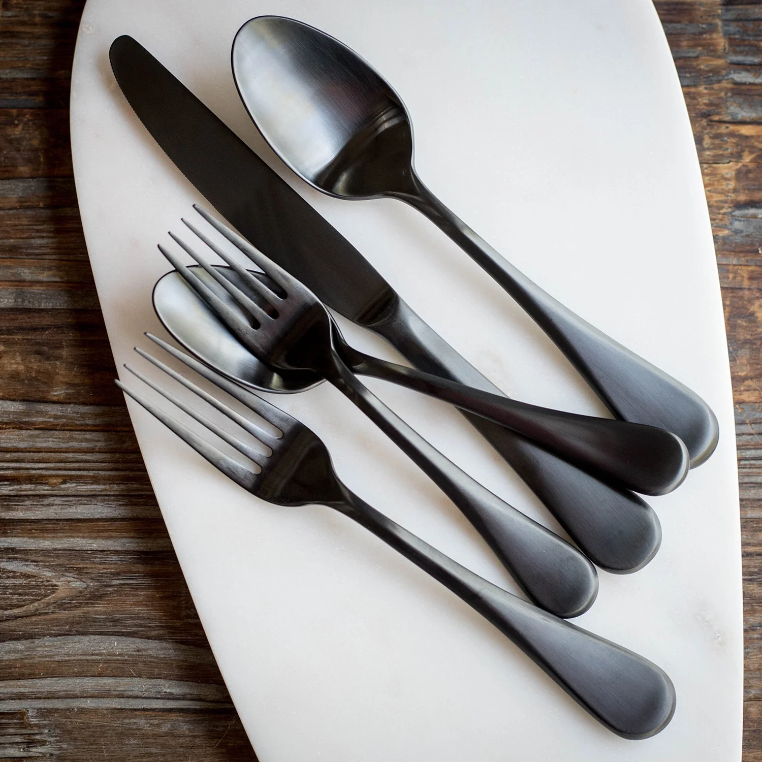 Eloquence Black Satin 20-Piece Flatware Set - Image 2