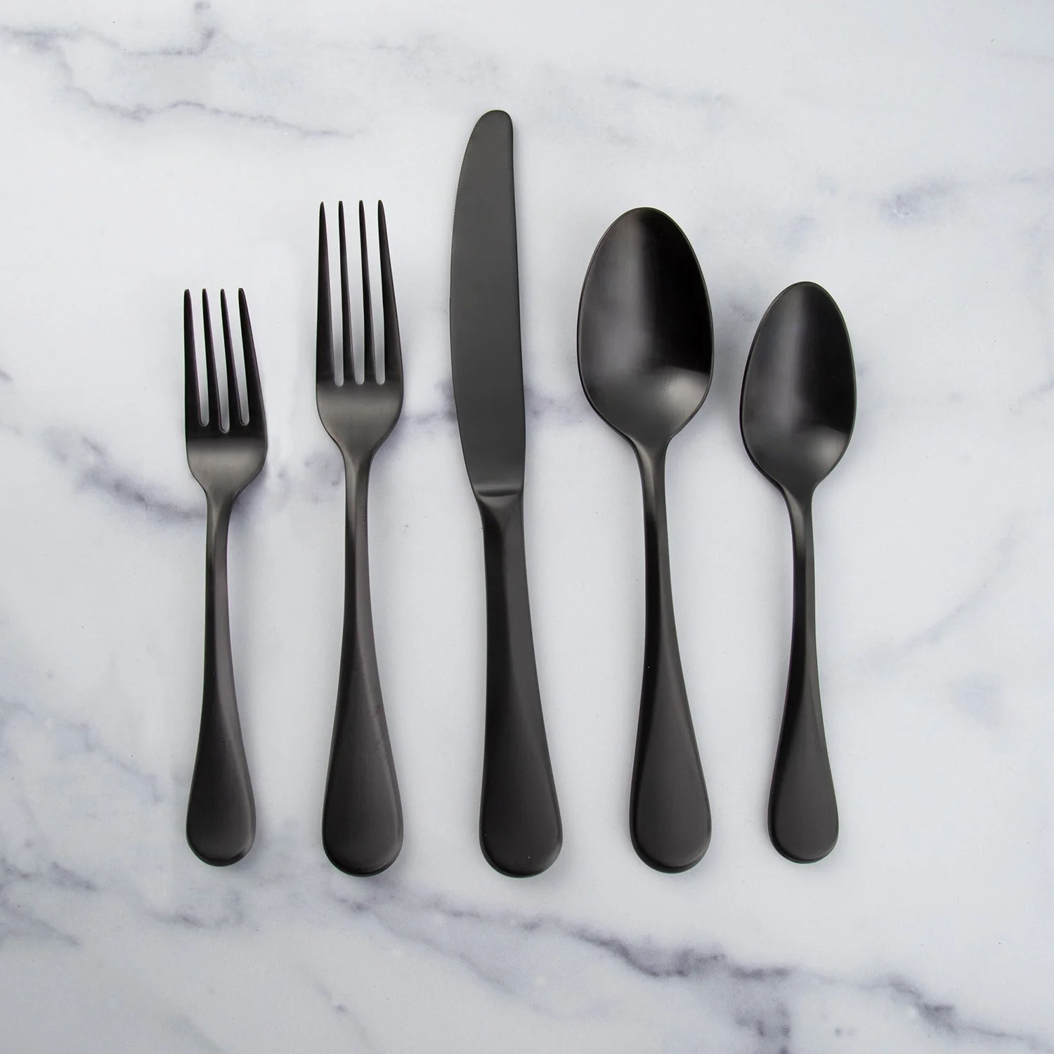 Eloquence Black Satin 20-Piece Flatware Set - Image 3