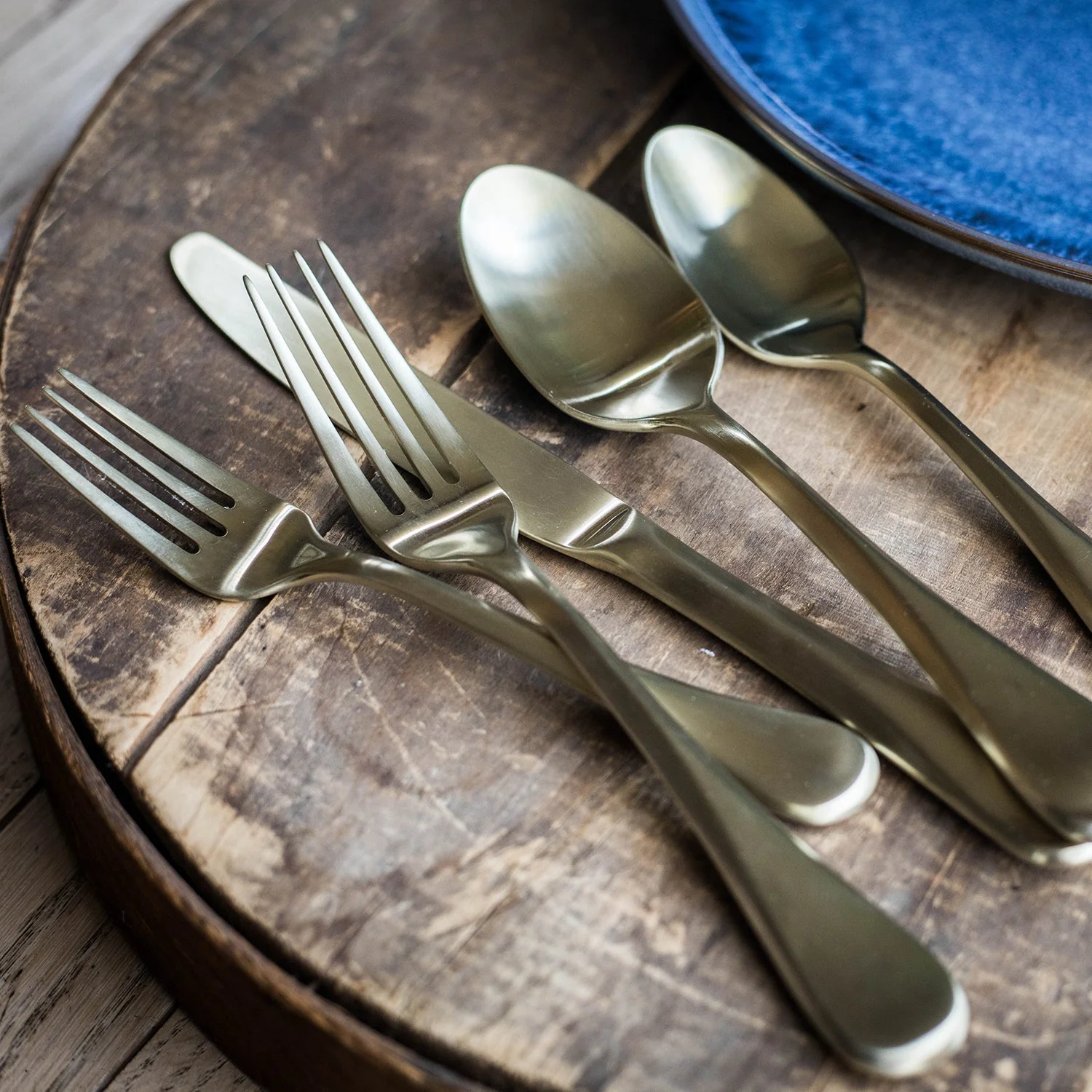 Eloquence Champagne Satin 20-Piece Flatware Set - Image 6