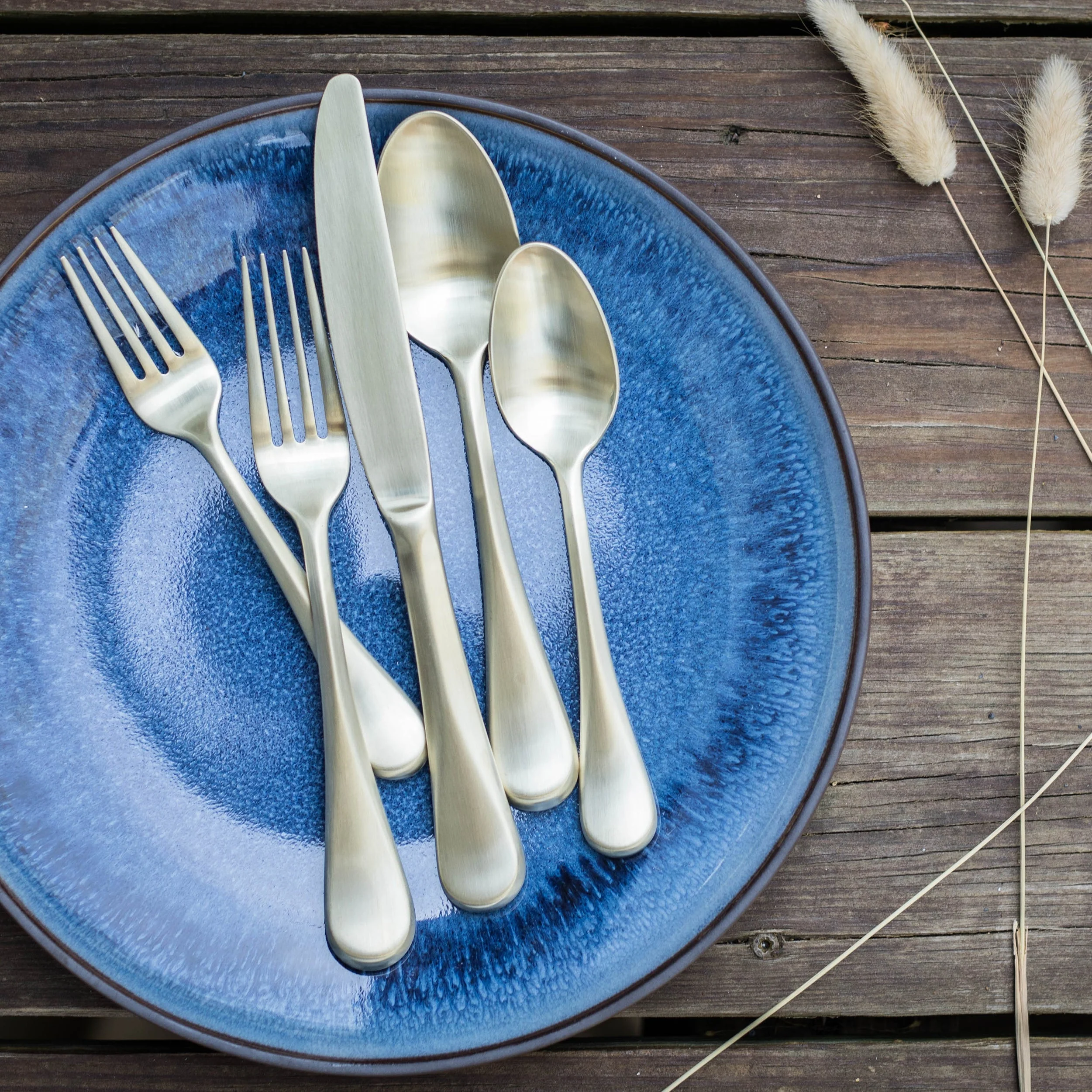 Eloquence Champagne Satin 20-Piece Flatware Set - Image 7