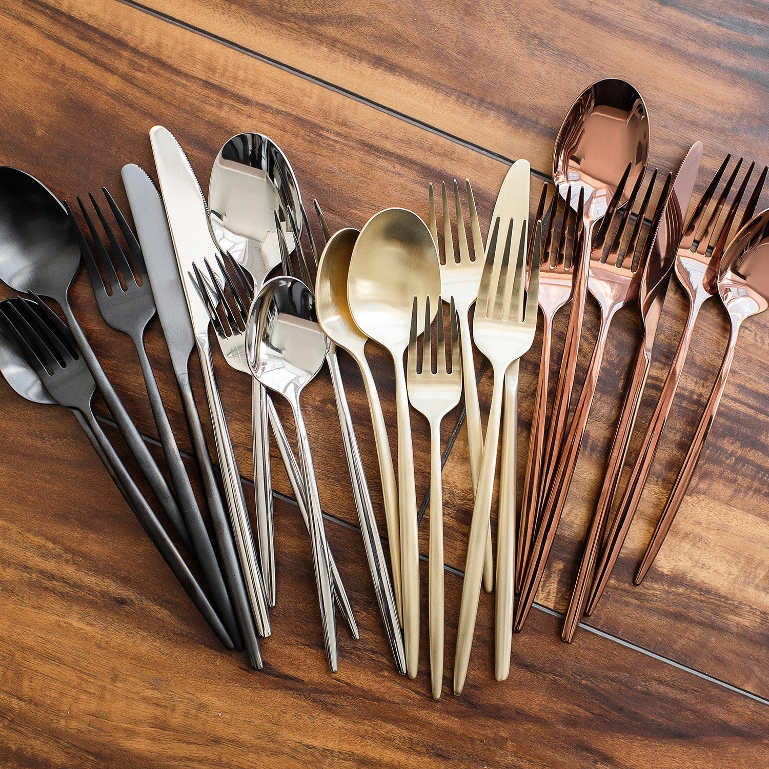 Gaze Champagne Satin 20-Piece Flatware Set - Image 11