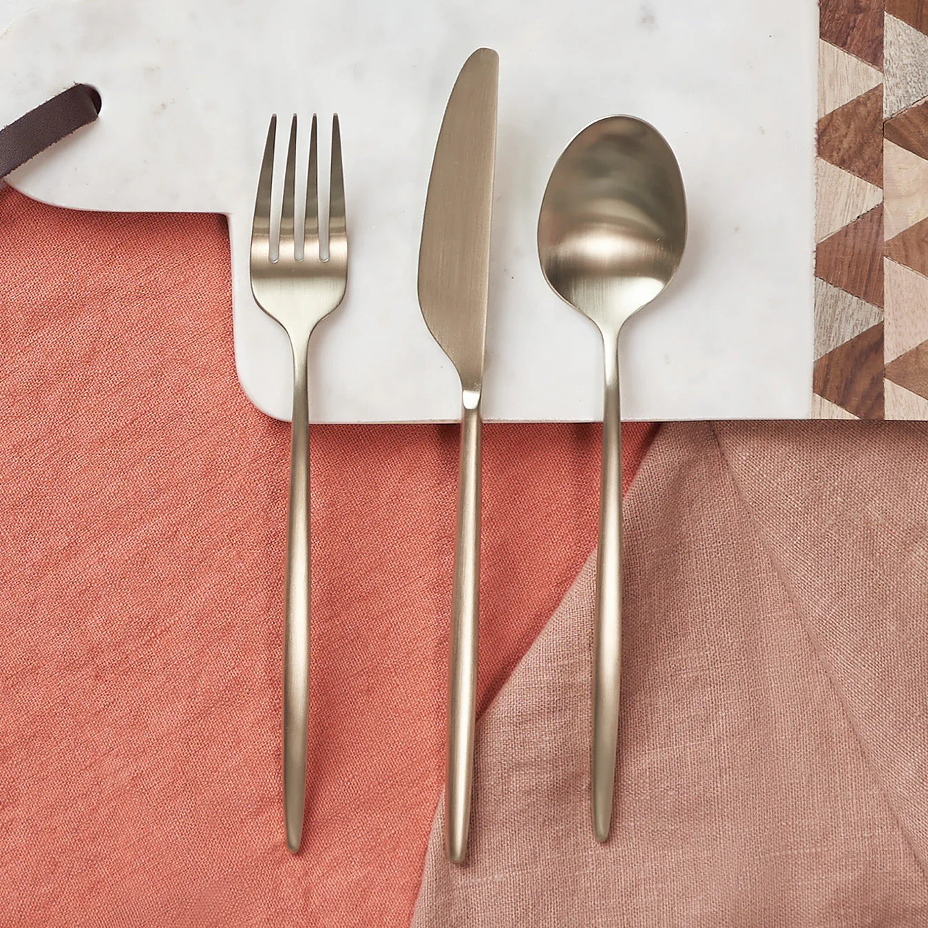 Gaze Champagne Satin 20-Piece Flatware Set - Image 4
