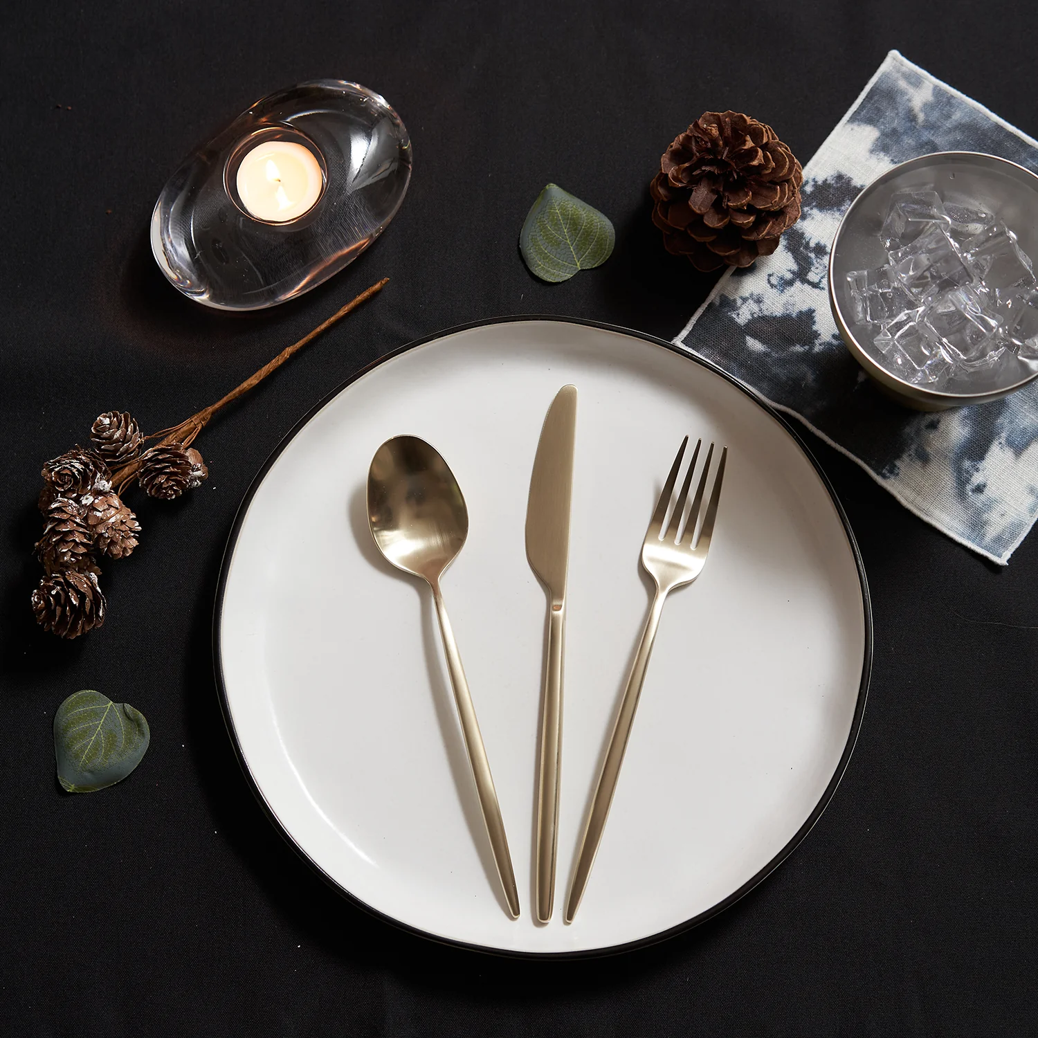 Gaze Champagne Satin 20-Piece Flatware Set - Image 9