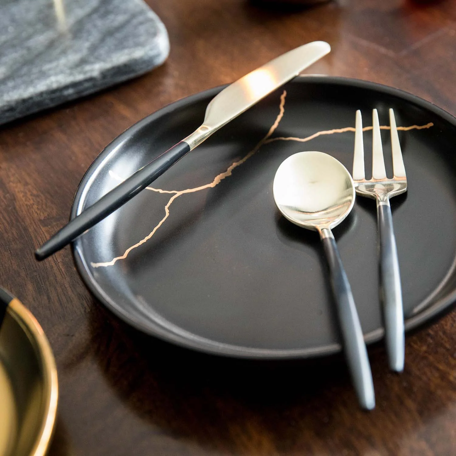 Gaze Black Champagne Satin Spreaders, Set of 4 - Image 2