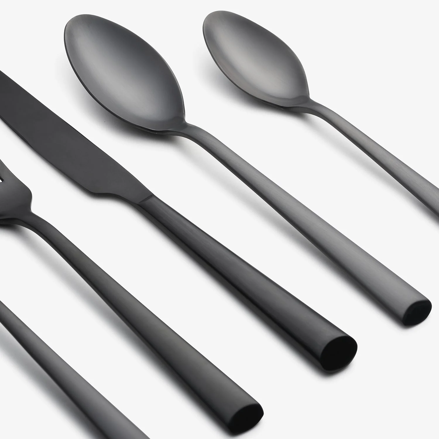 Gilda Black Satin 20-Piece Flatware Set - Image 4