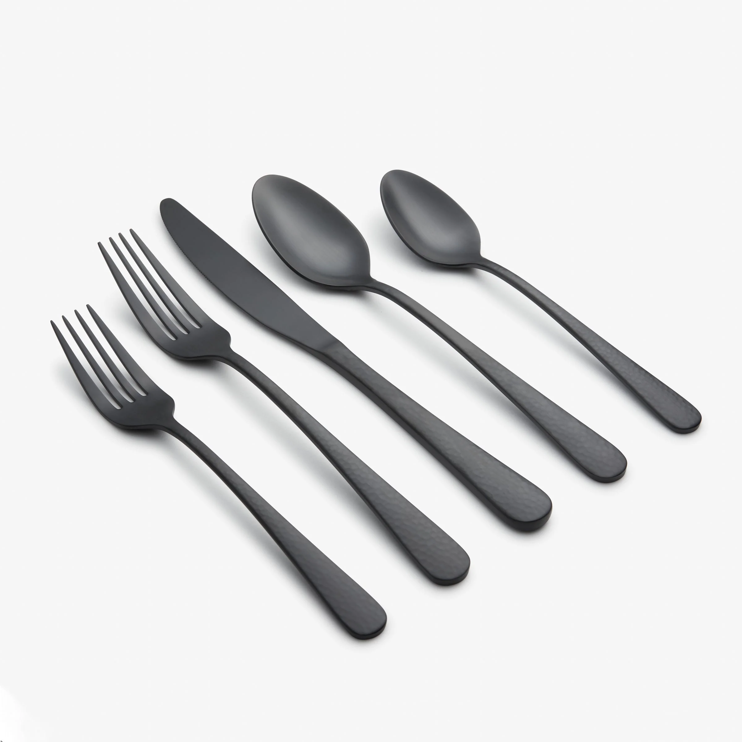 Keene Black Satin 20-Piece Flatware Set