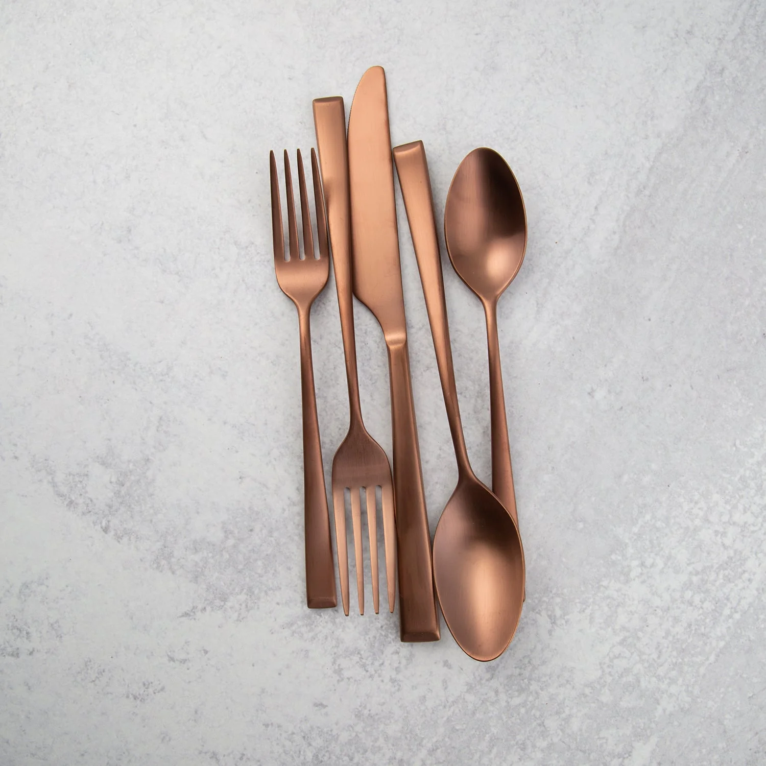 Marlise Copper Satin 20-Piece Flatware Set - Image 3