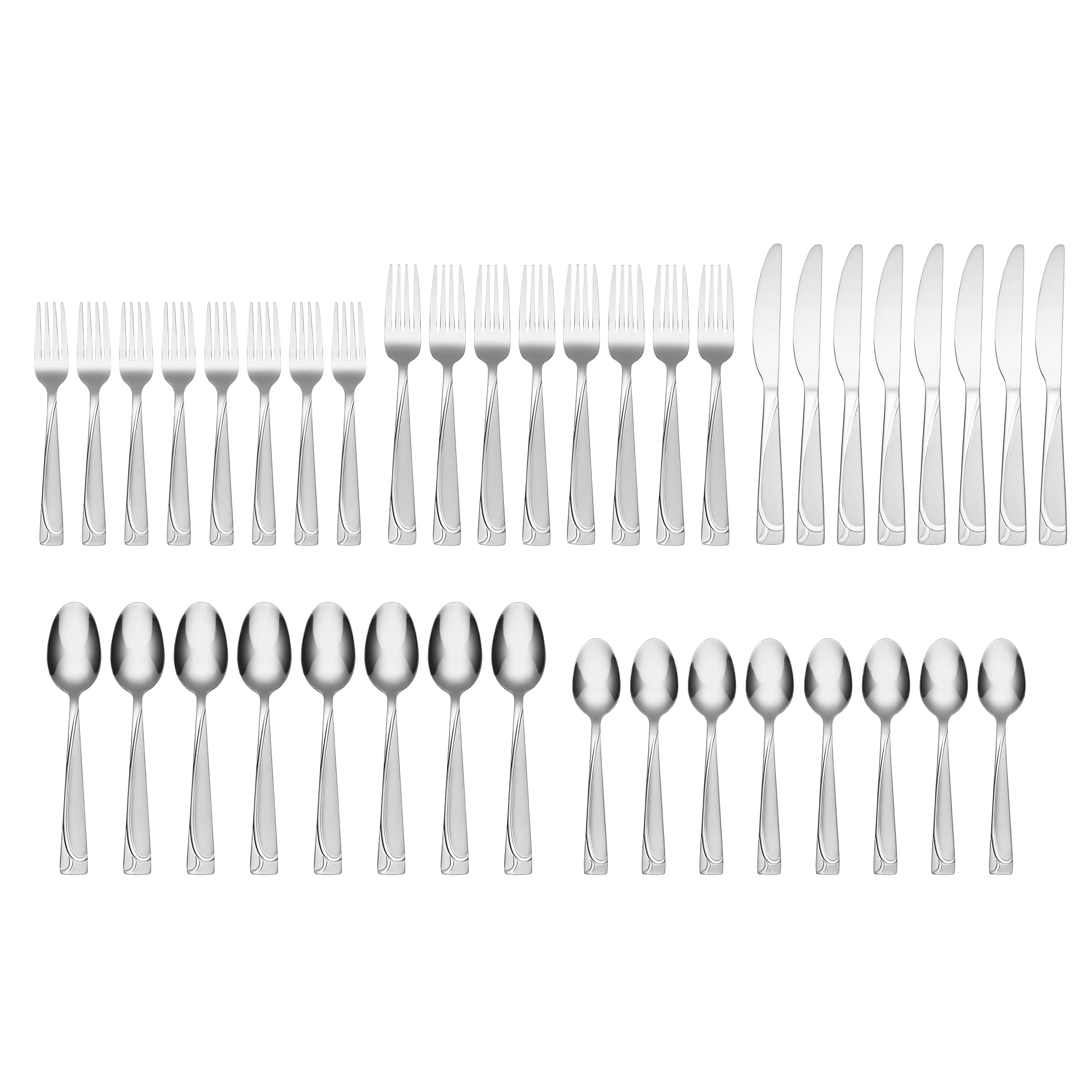 Mena Frost 40-Piece Flatware Set with Chrome Caddy - Image 2