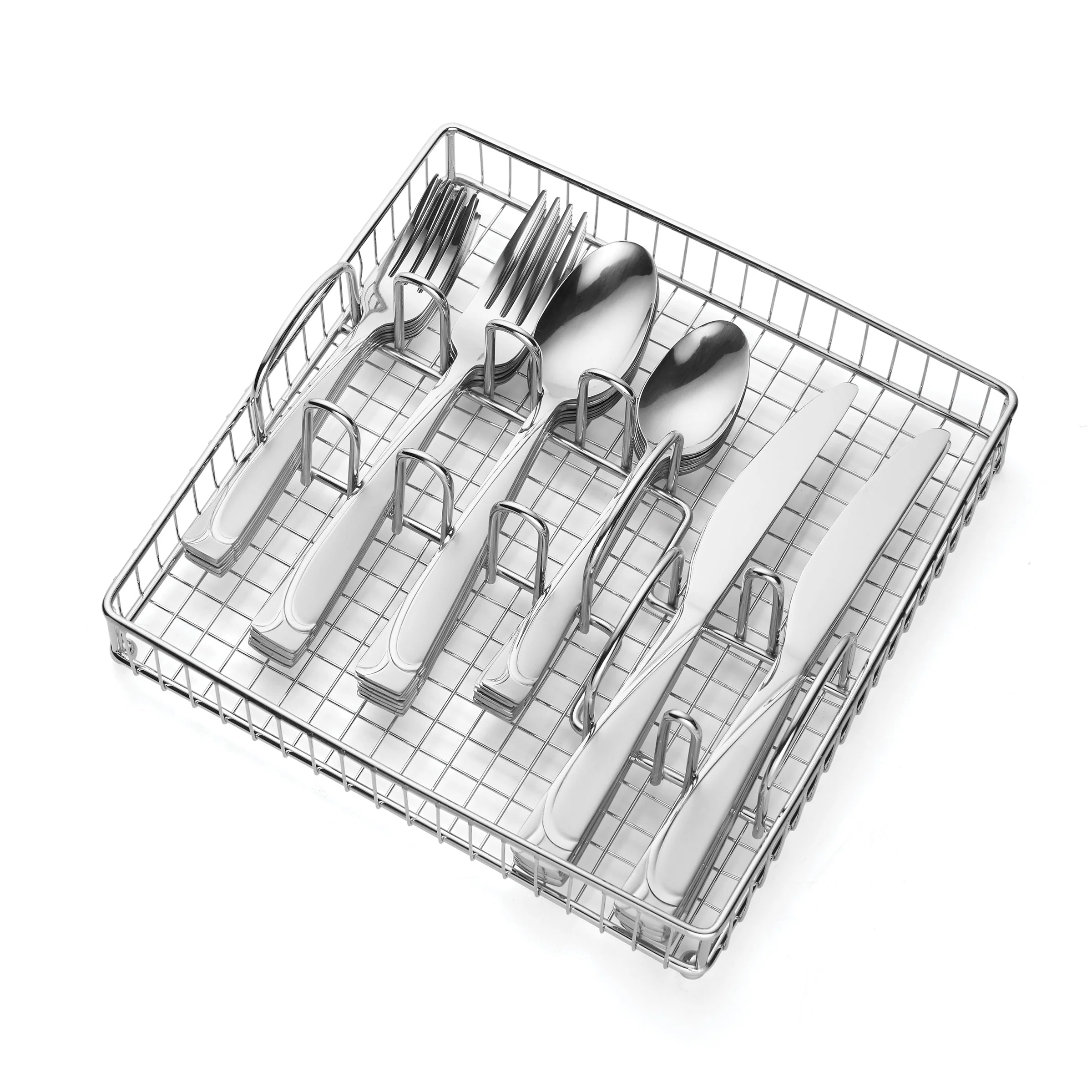 Mena Frost 40-Piece Flatware Set with Chrome Caddy - Image 3