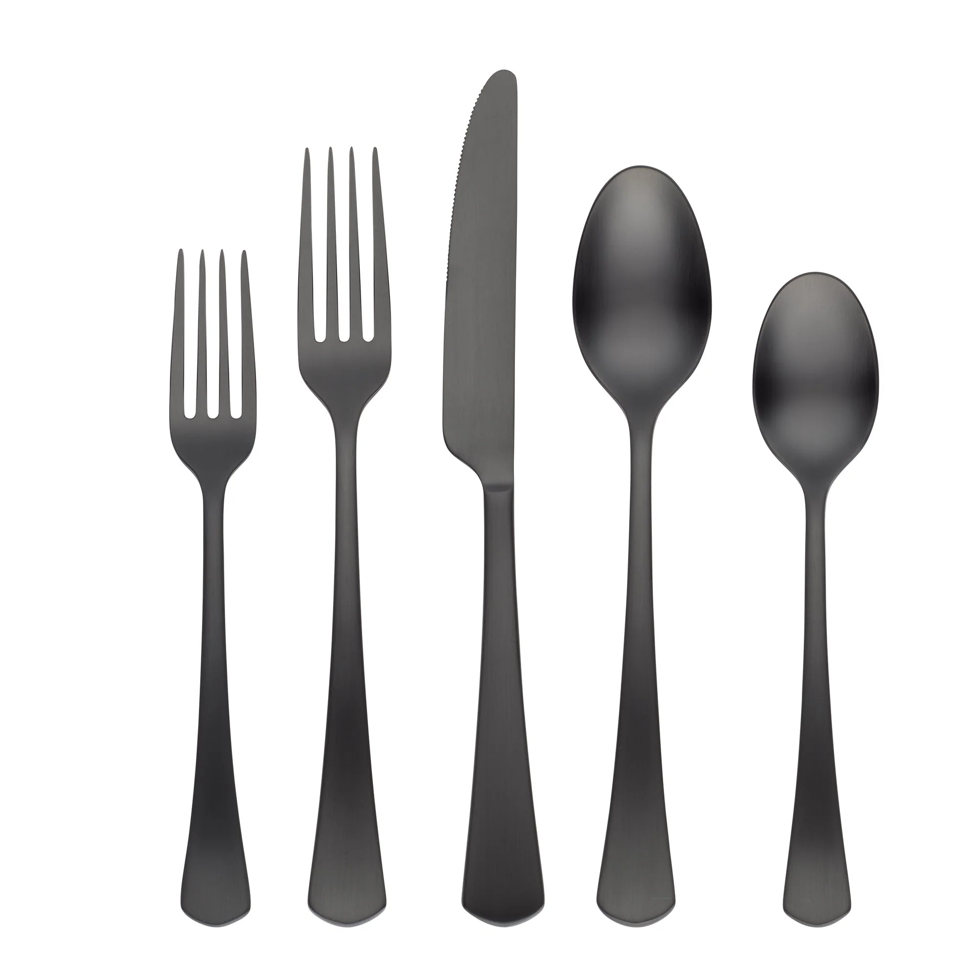 Morgan Black Satin 20-Piece Flatware Set