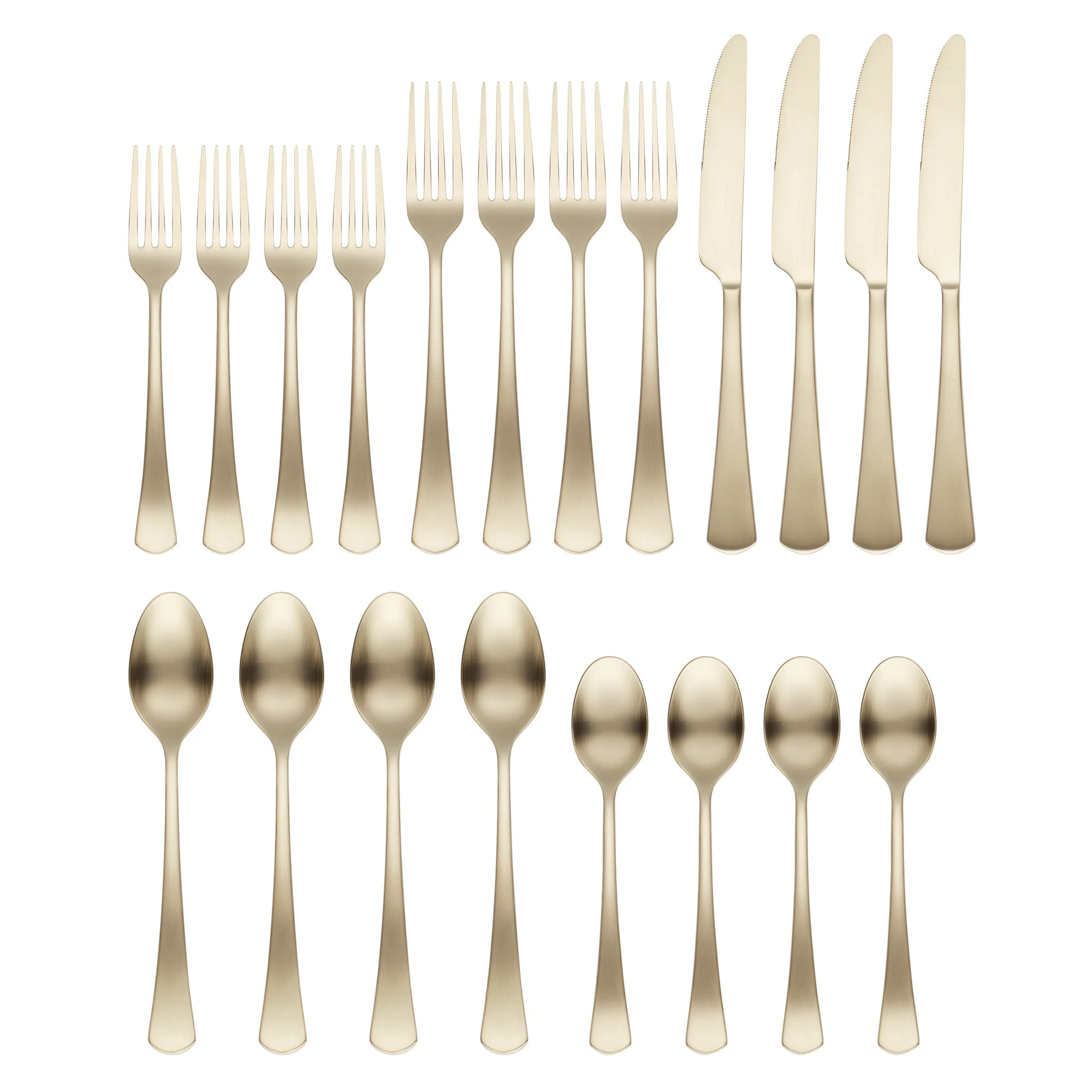 Morgan Champagne Satin 20-Piece Flatware Set - Image 2