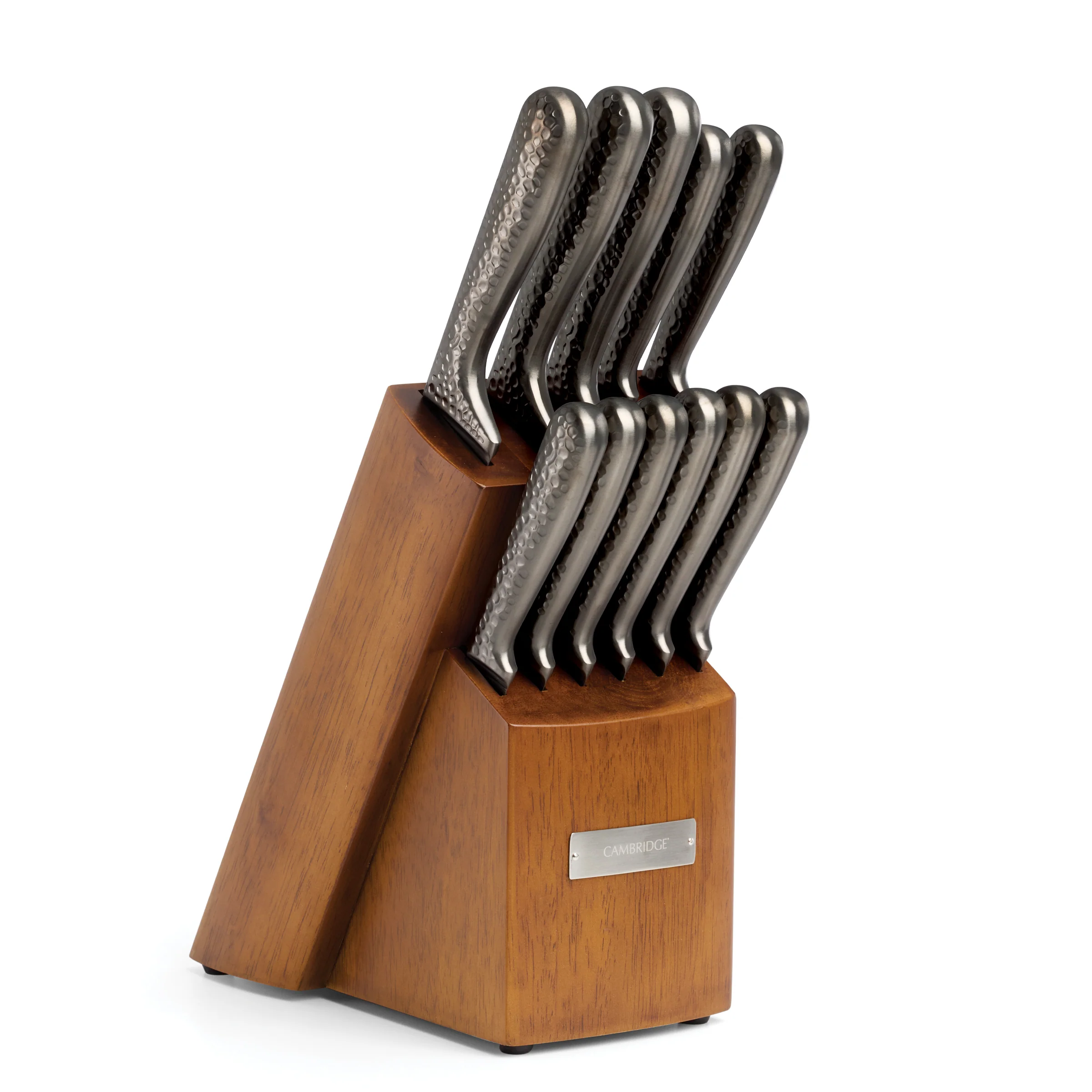 Nero Hammered Titanium 12 Piece Cutlery Block Set