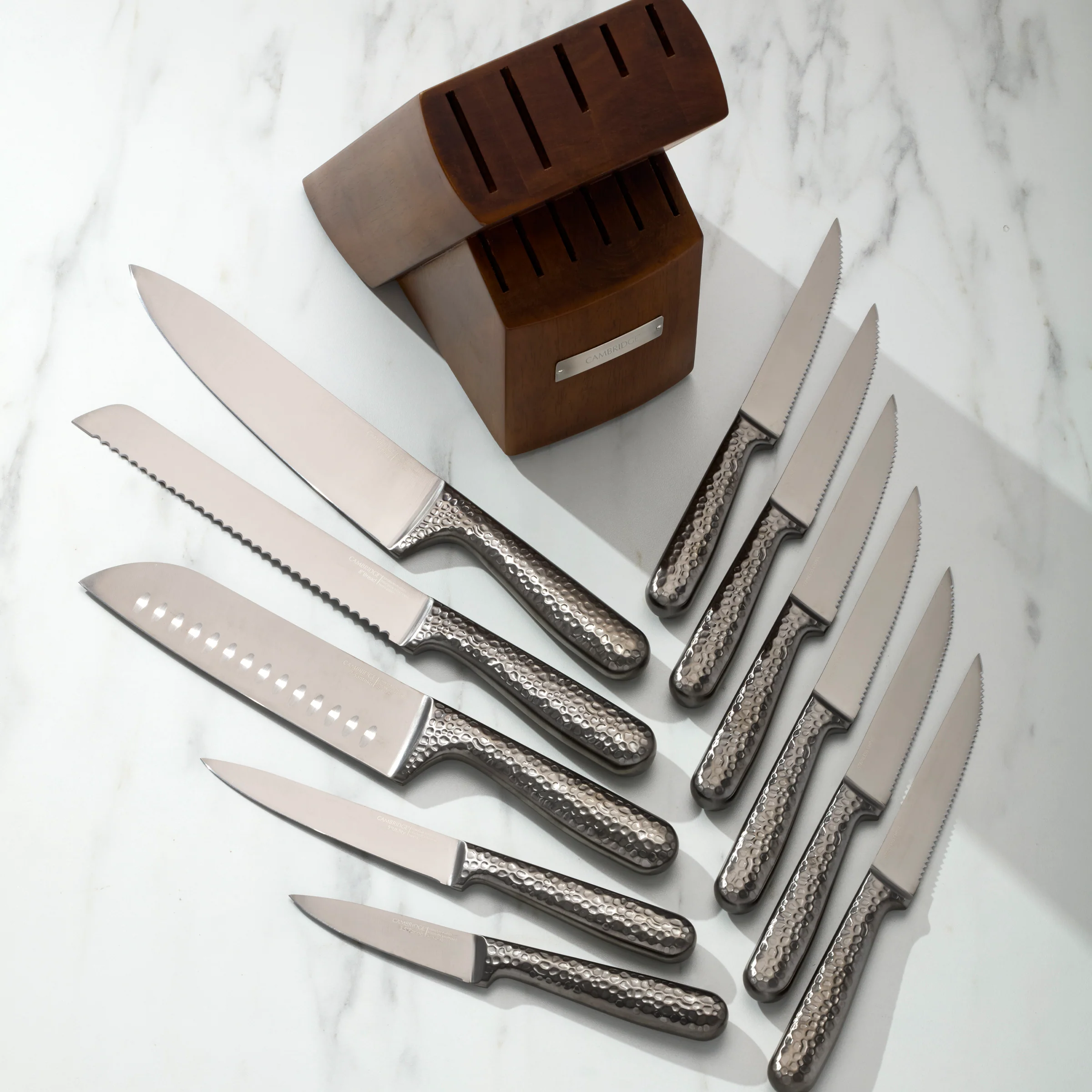 Nero Hammered Titanium 12 Piece Cutlery Block Set - Image 7
