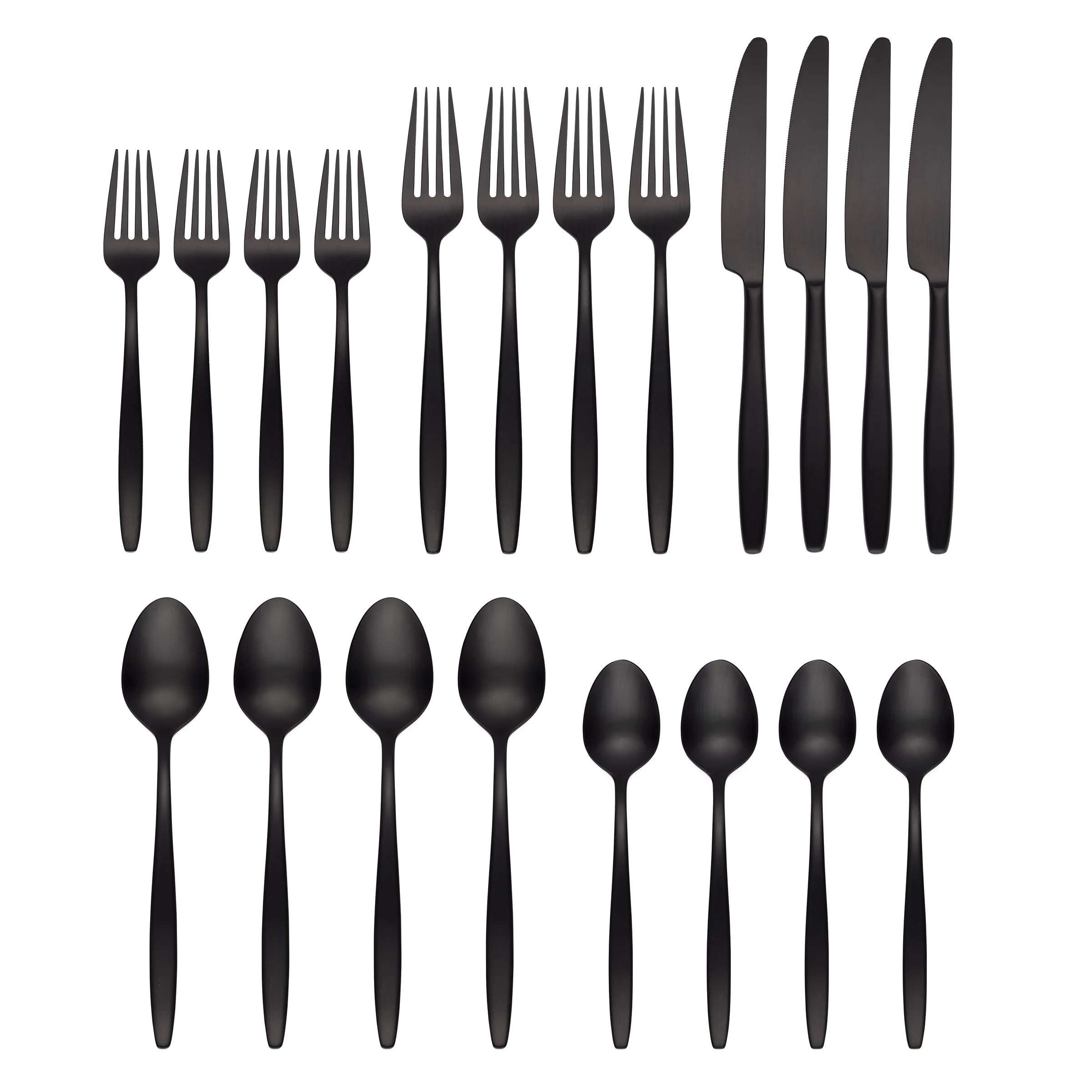 Nylah Black Satin 20-Piece Flatware Set - Image 2