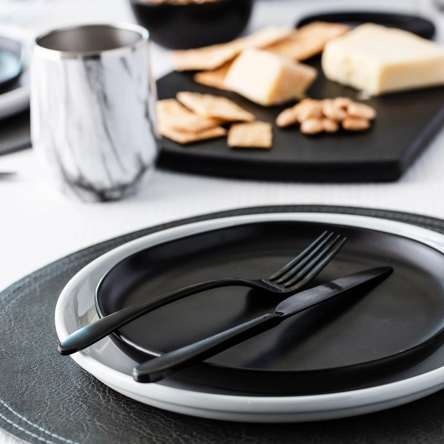 Poet Black Satin 20-Piece Flatware Set - Image 3