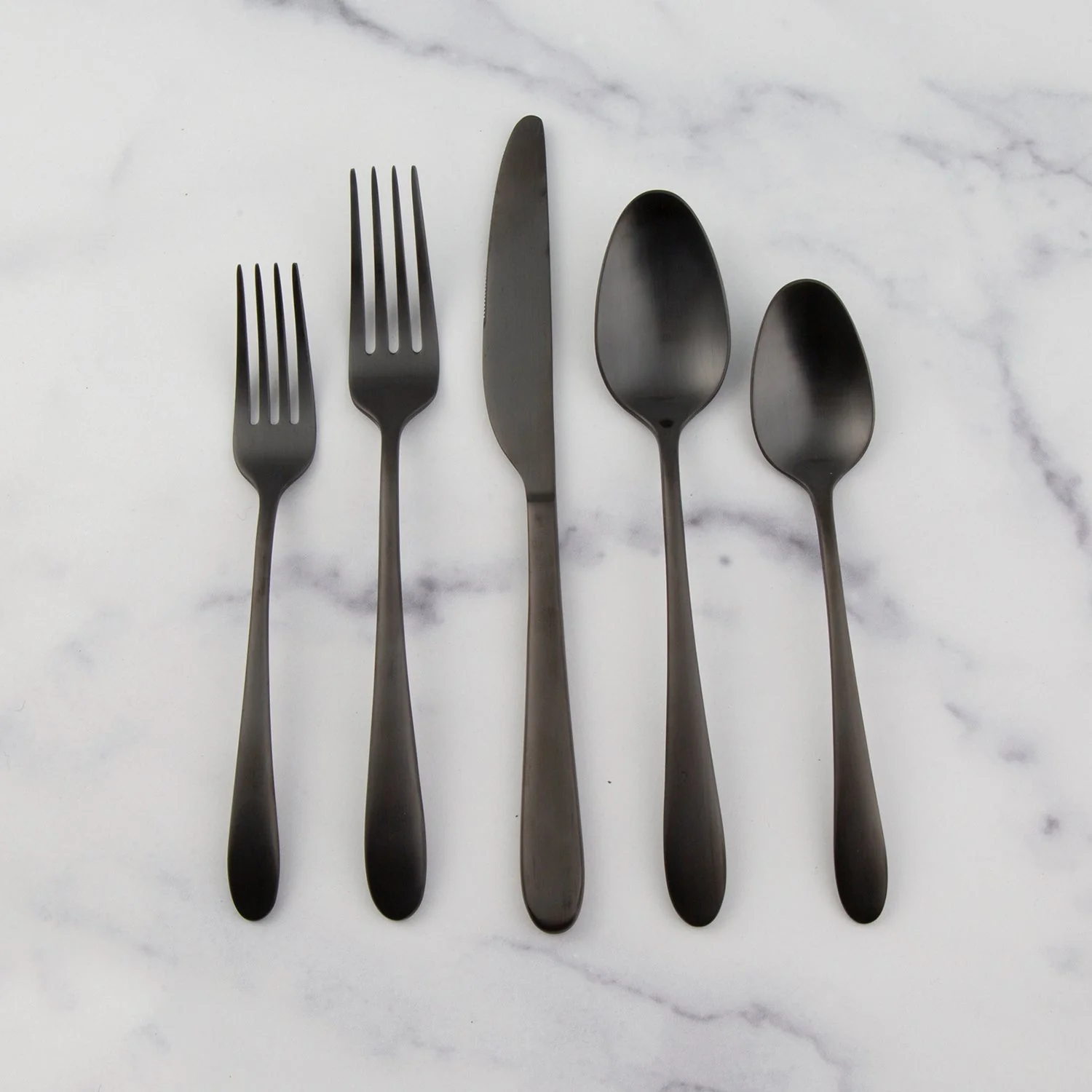 Poet Black Satin 20-Piece Flatware Set - Image 4