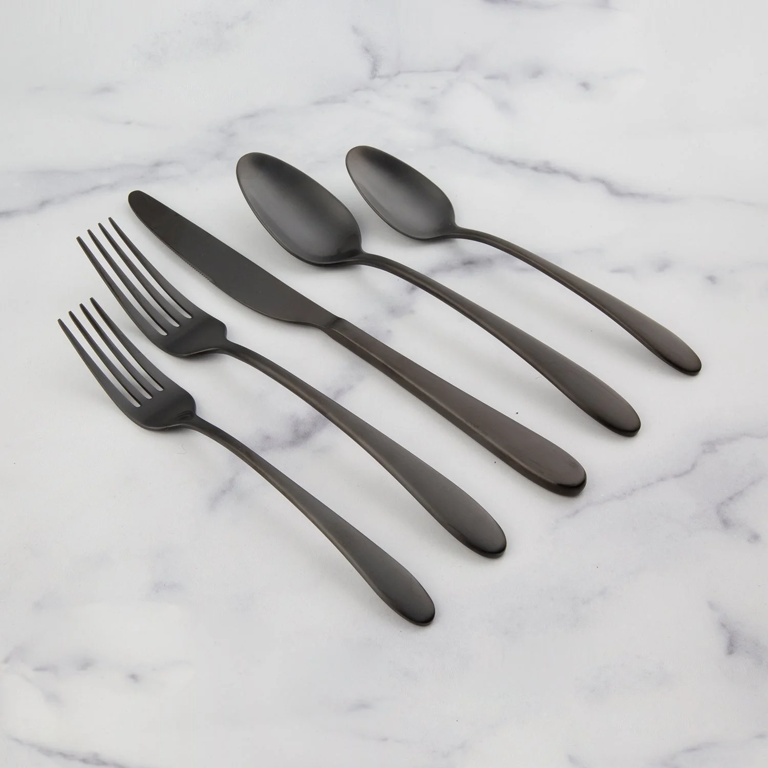 Poet Black Satin 20-Piece Flatware Set - Image 5