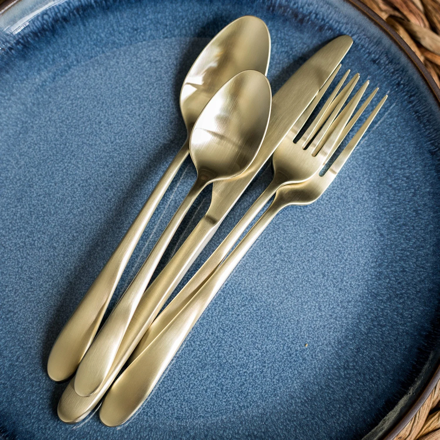Poet Champagne Satin 20-Piece Flatware Set