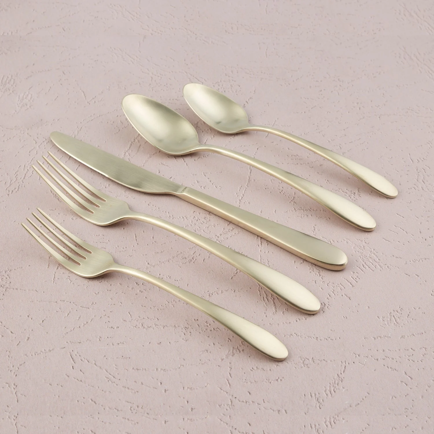 Poet Champagne Satin 20-Piece Flatware Set - Image 6