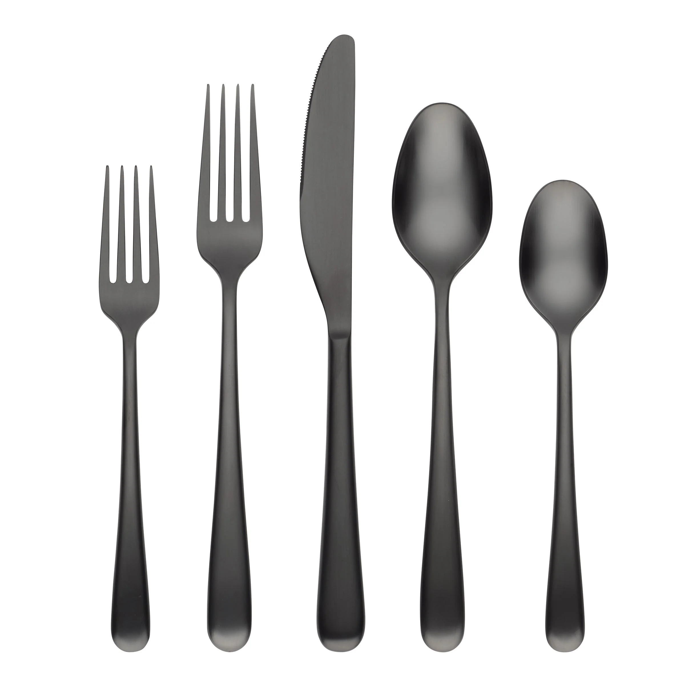 Rafael Black Satin 20-Piece Flatware Set
