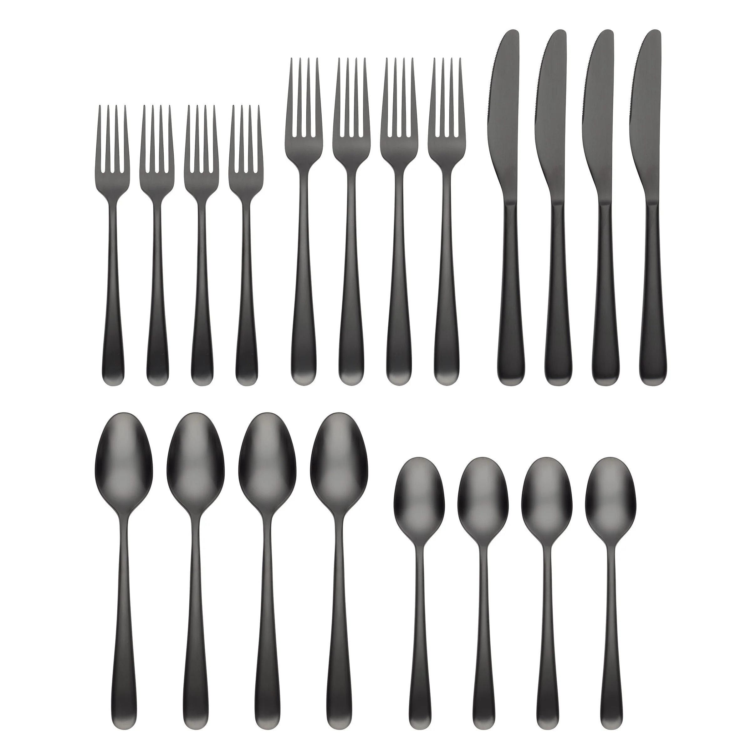 Rafael Black Satin 20-Piece Flatware Set - Image 2