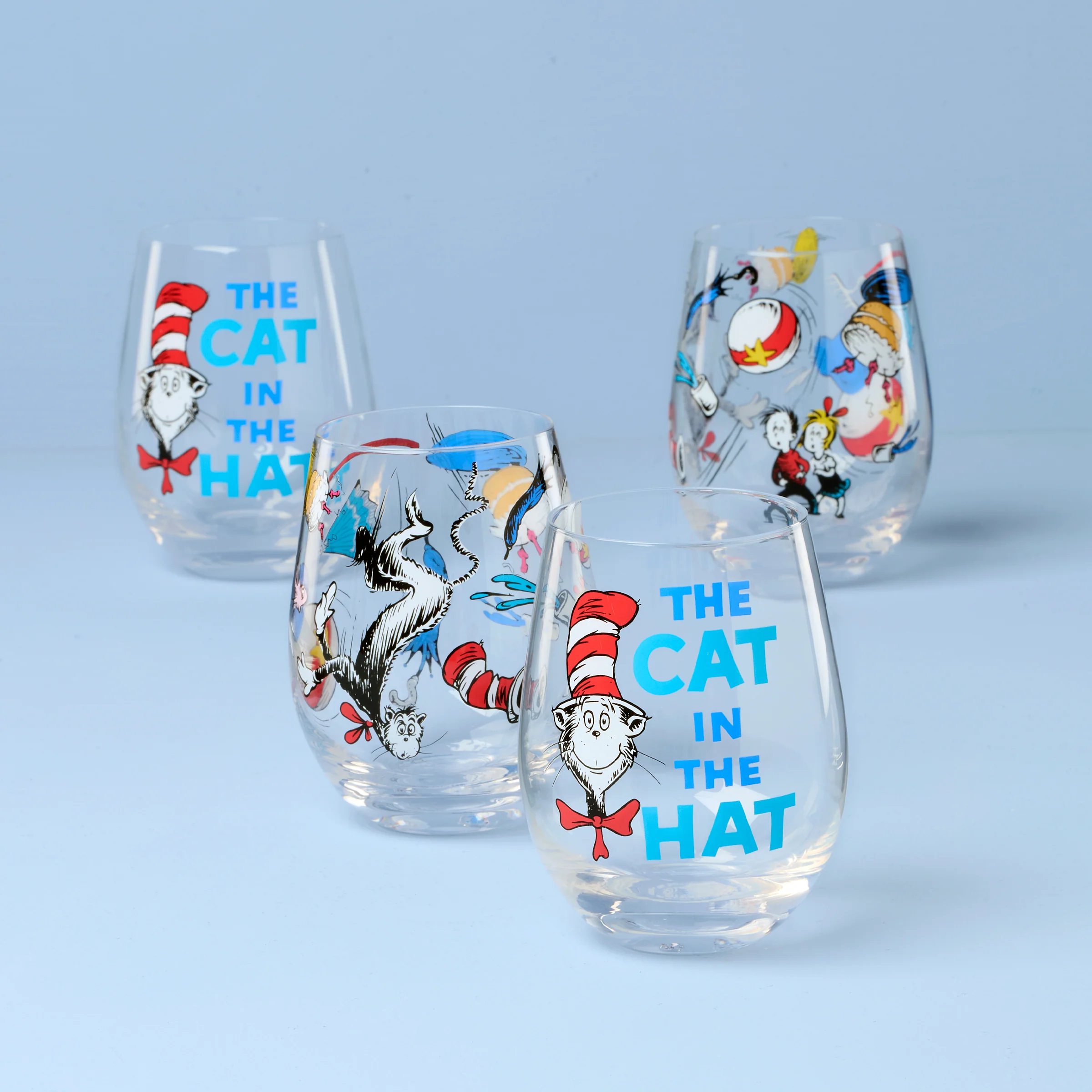 Cat In The Hat Tumblers, Set of 4