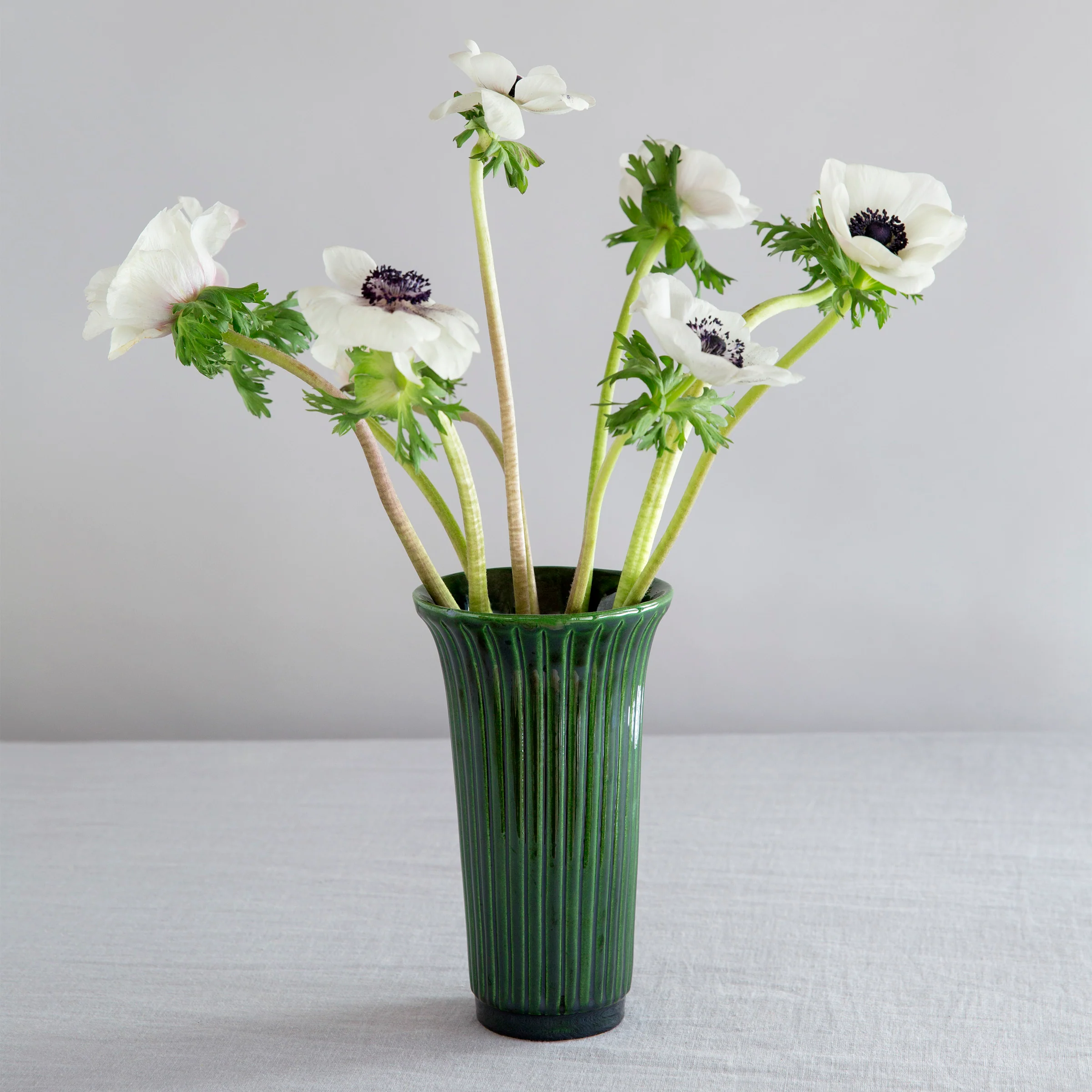 Daisy Emerald Green Glazed Vase - Image 4