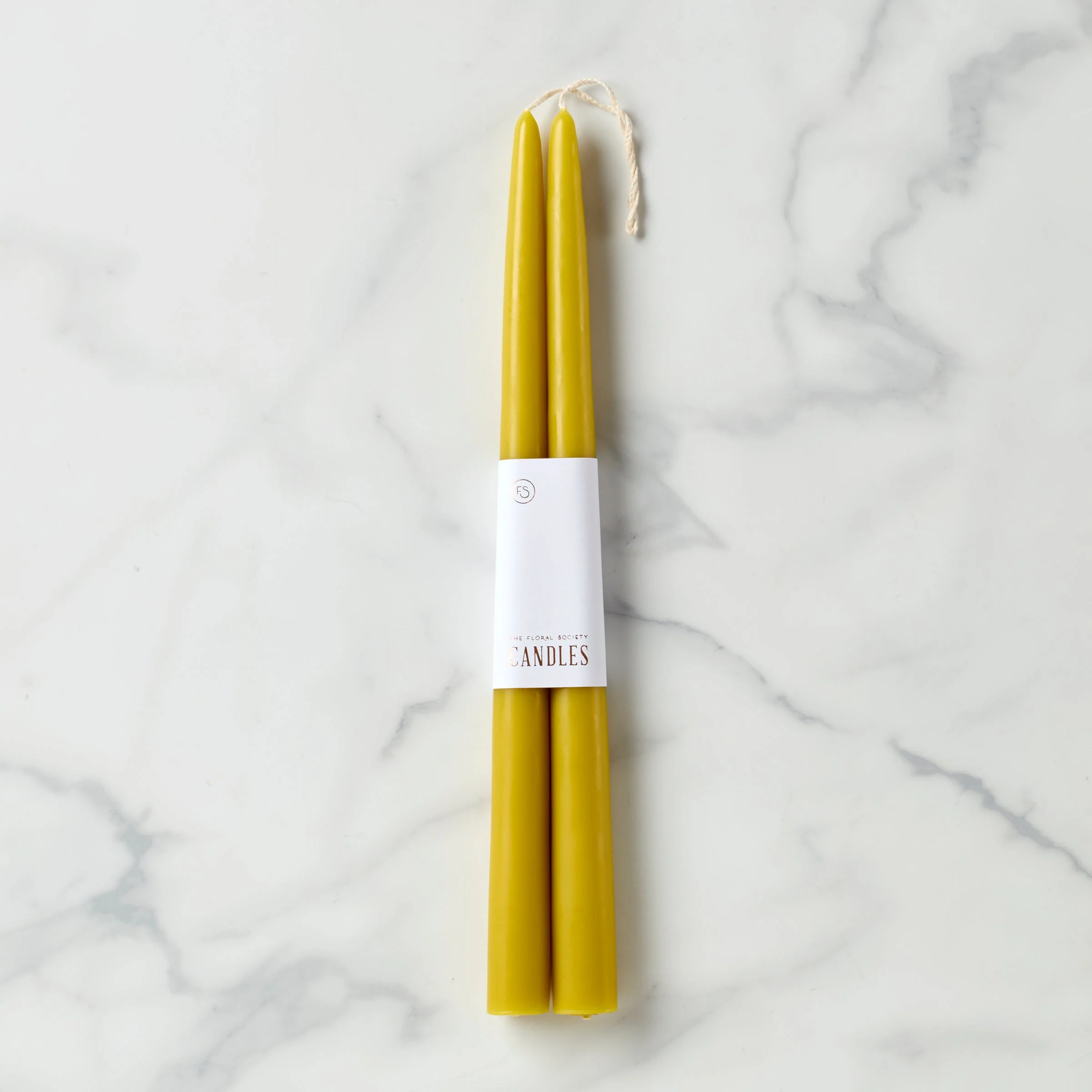 Dipped Citrine 12" Taper Candle, Set of 2