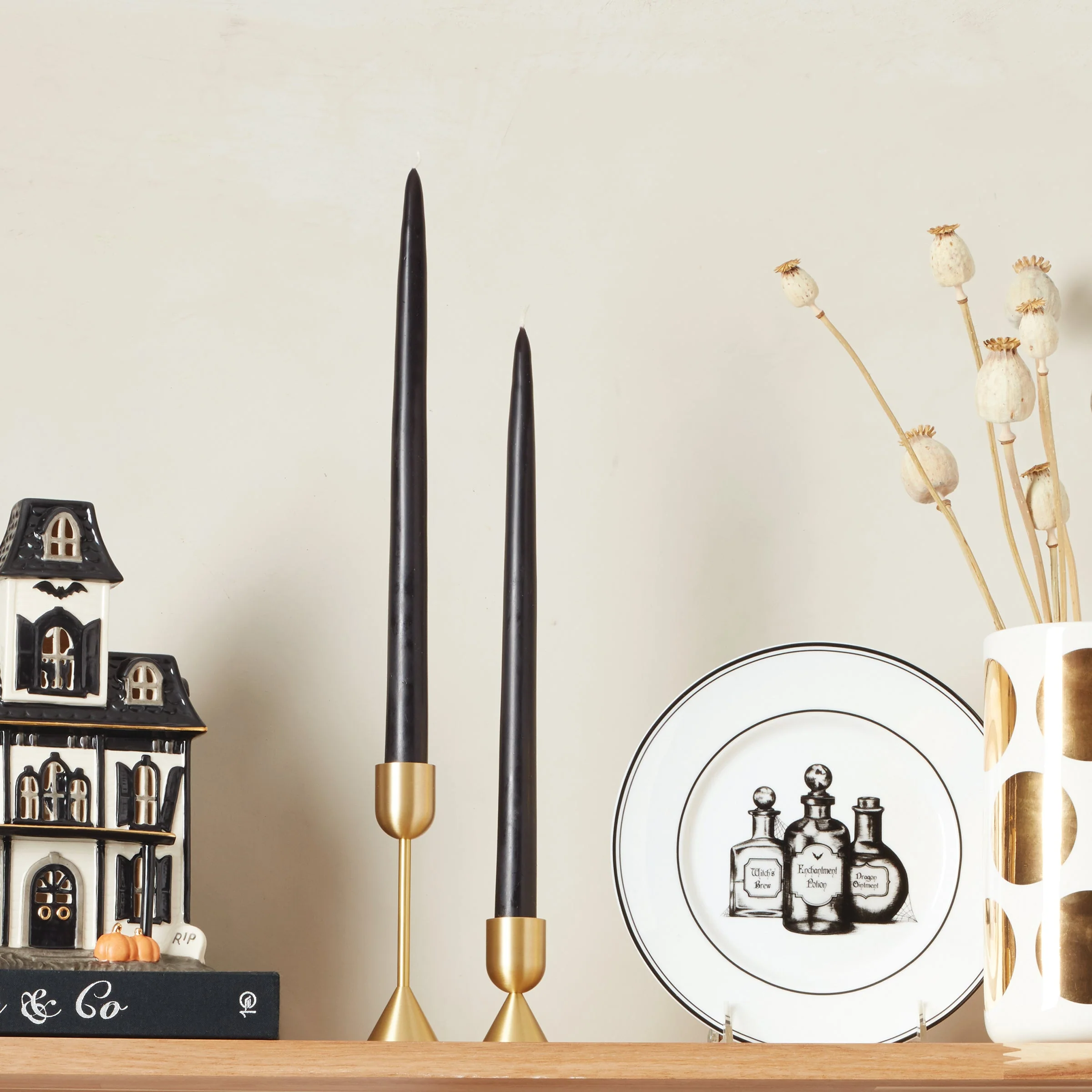 Light Gold Tall Taper Candle Holder - Image 3