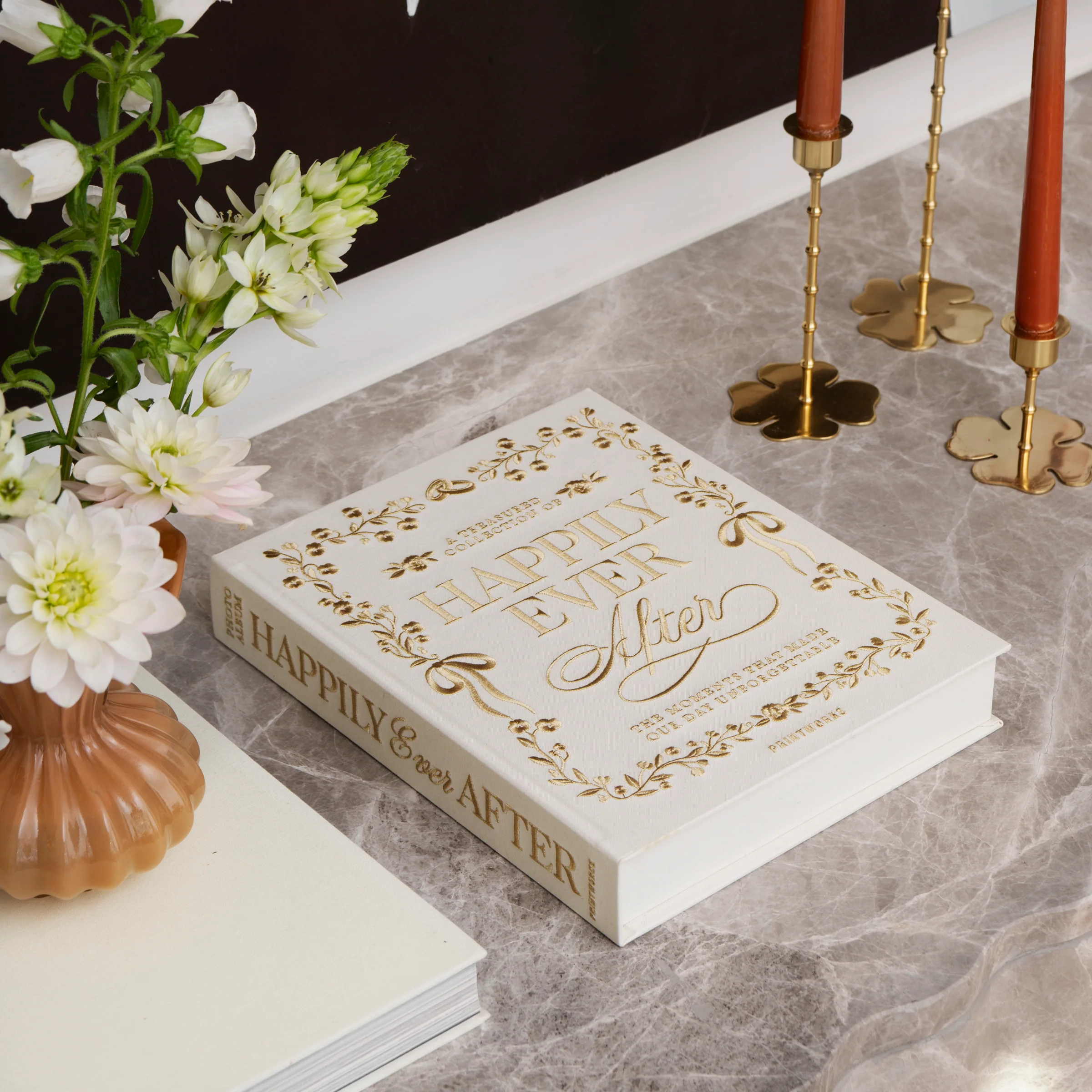 Happily Ever After Embroidered Wedding Photo Album - Image 3