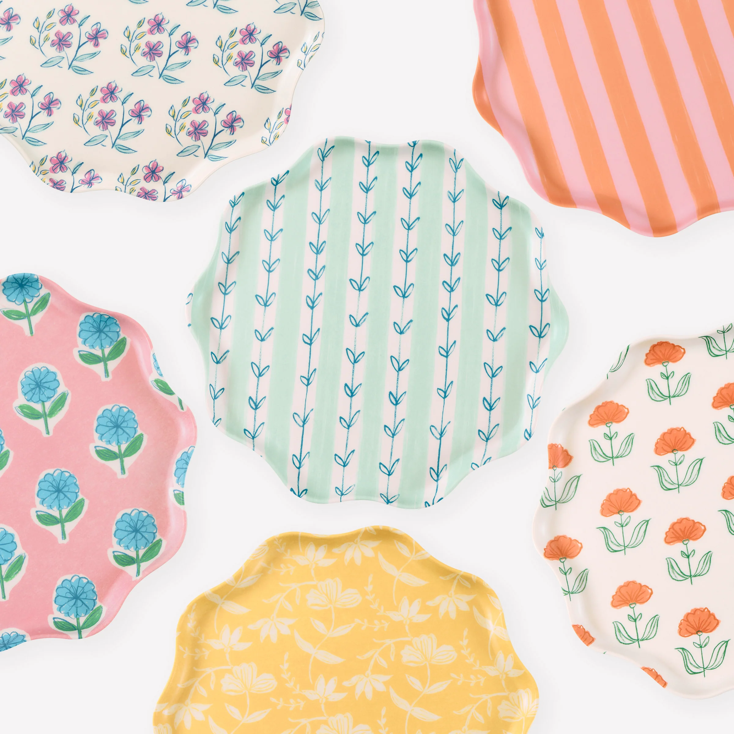Flora Reusable Small Plates, Set of 6