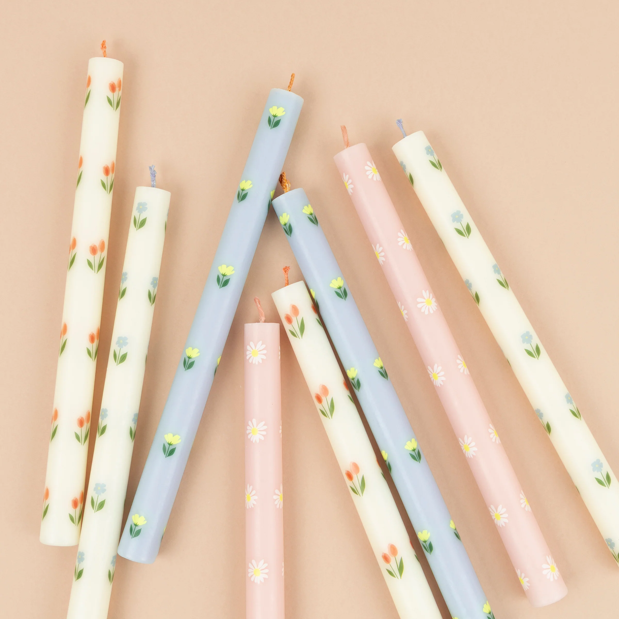 Floral Table Candles, Set of 8 - Image 2