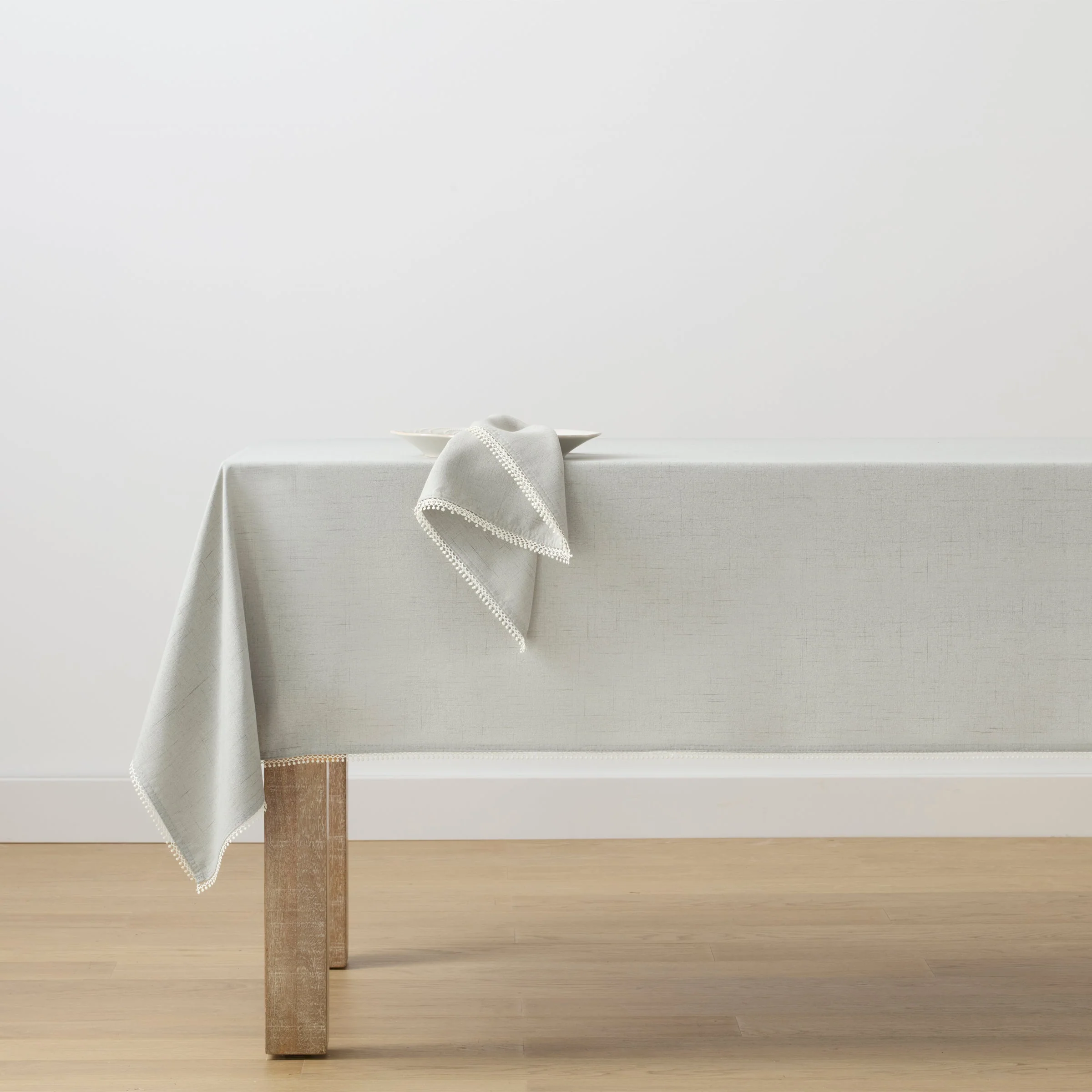 French Perle Dove Grey 60x84 Tablecloth - Image 2