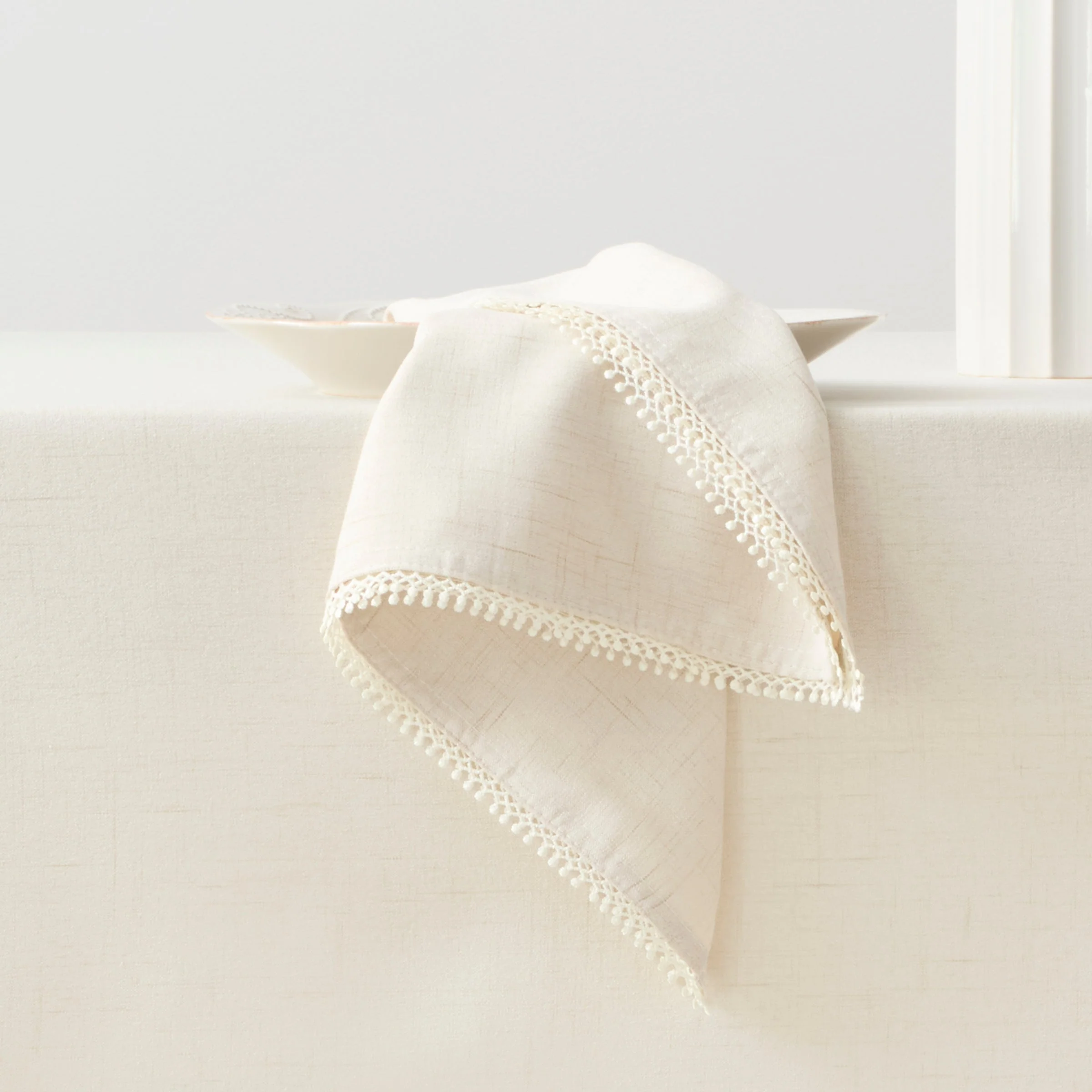 French Perle Natural 19x19 Napkins, Set of 4