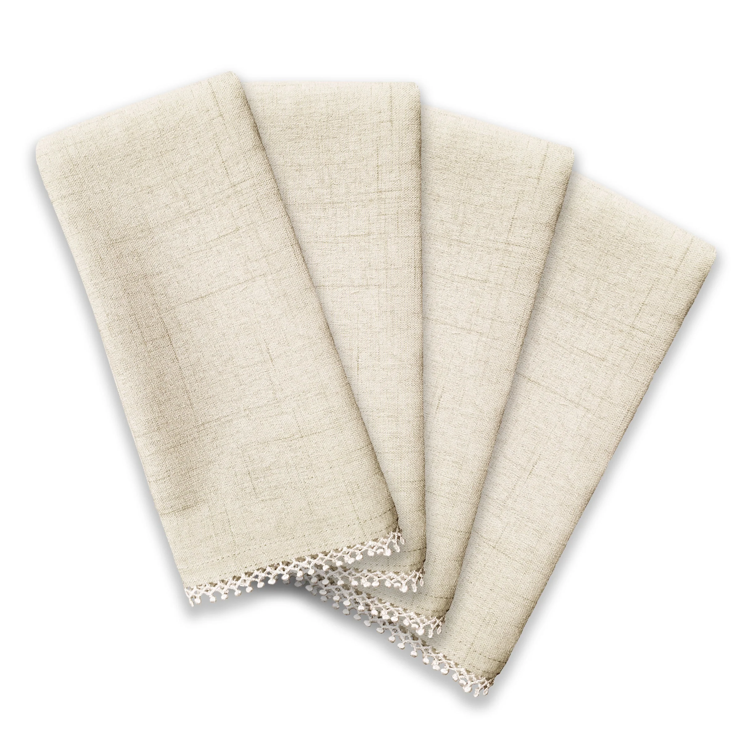 French Perle Natural 19x19 Napkins, Set of 4 - Image 2