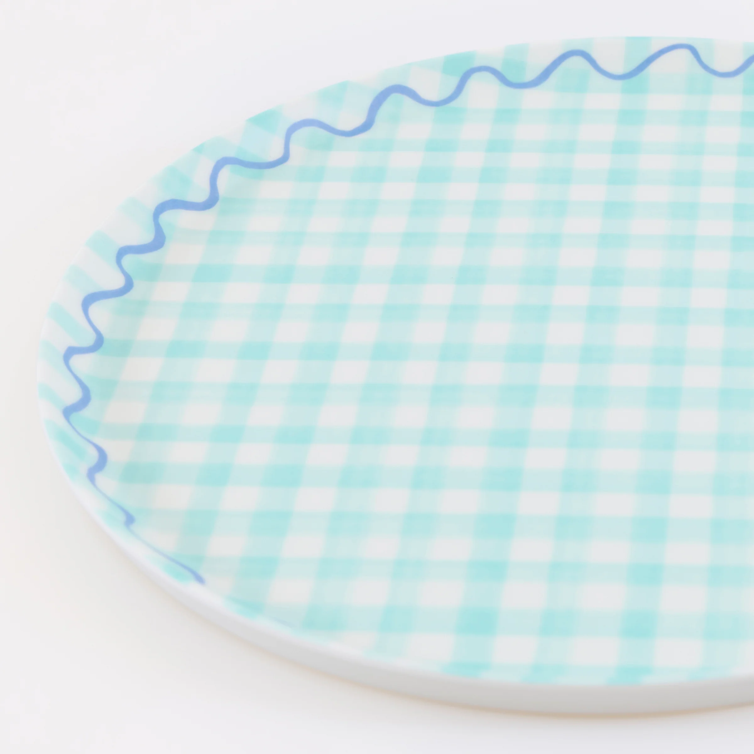 Gingham Reusable Large Plates, Set of 6 - Image 3