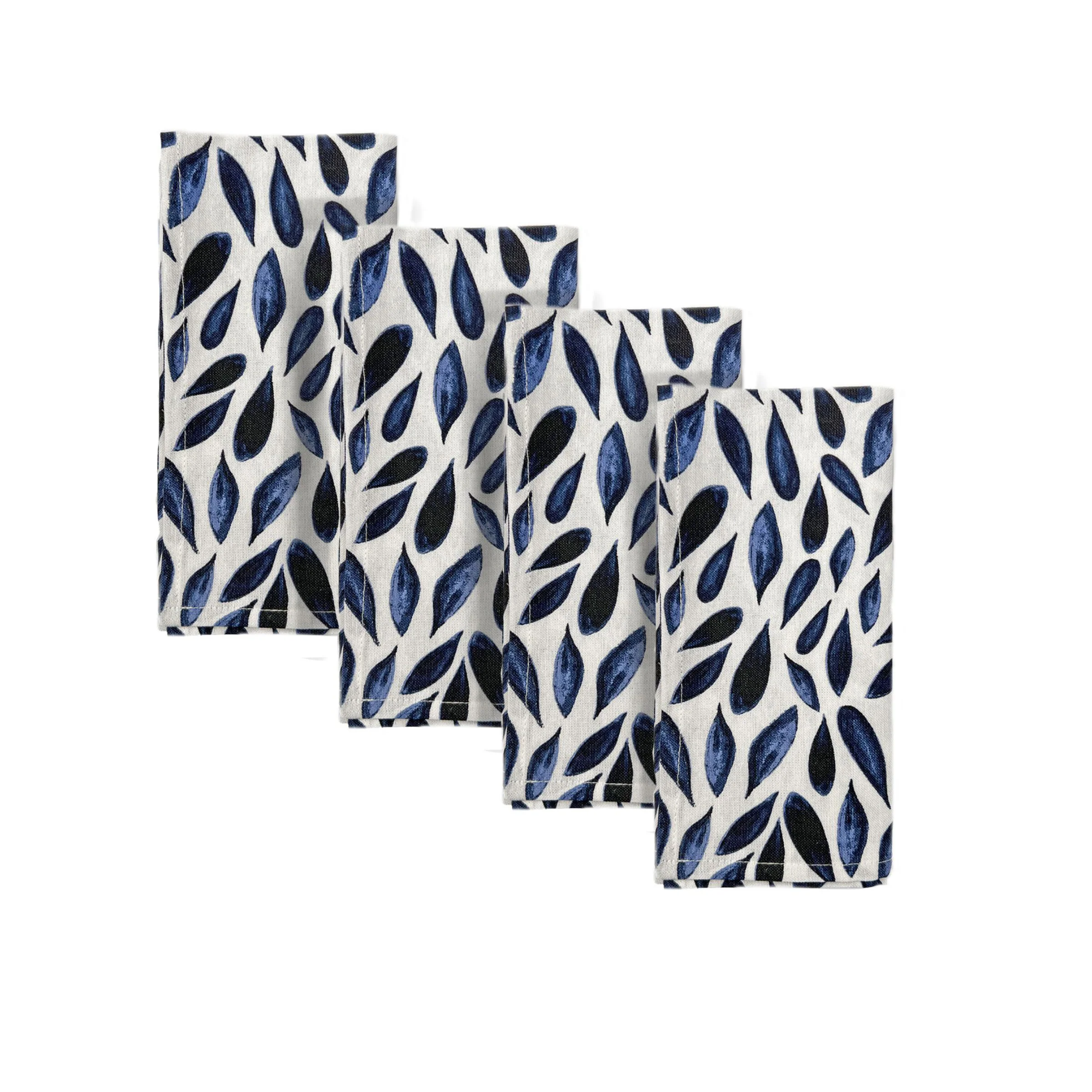 Blue Bay Leaf Dinner Napkins, Set of 4