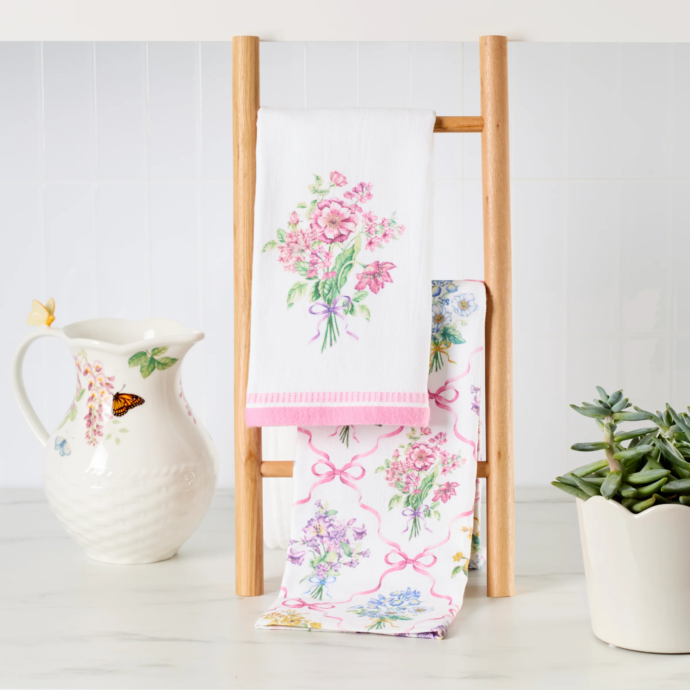 Bouquet Ribbon Kitchen Towels, Set of 2 - Image 2