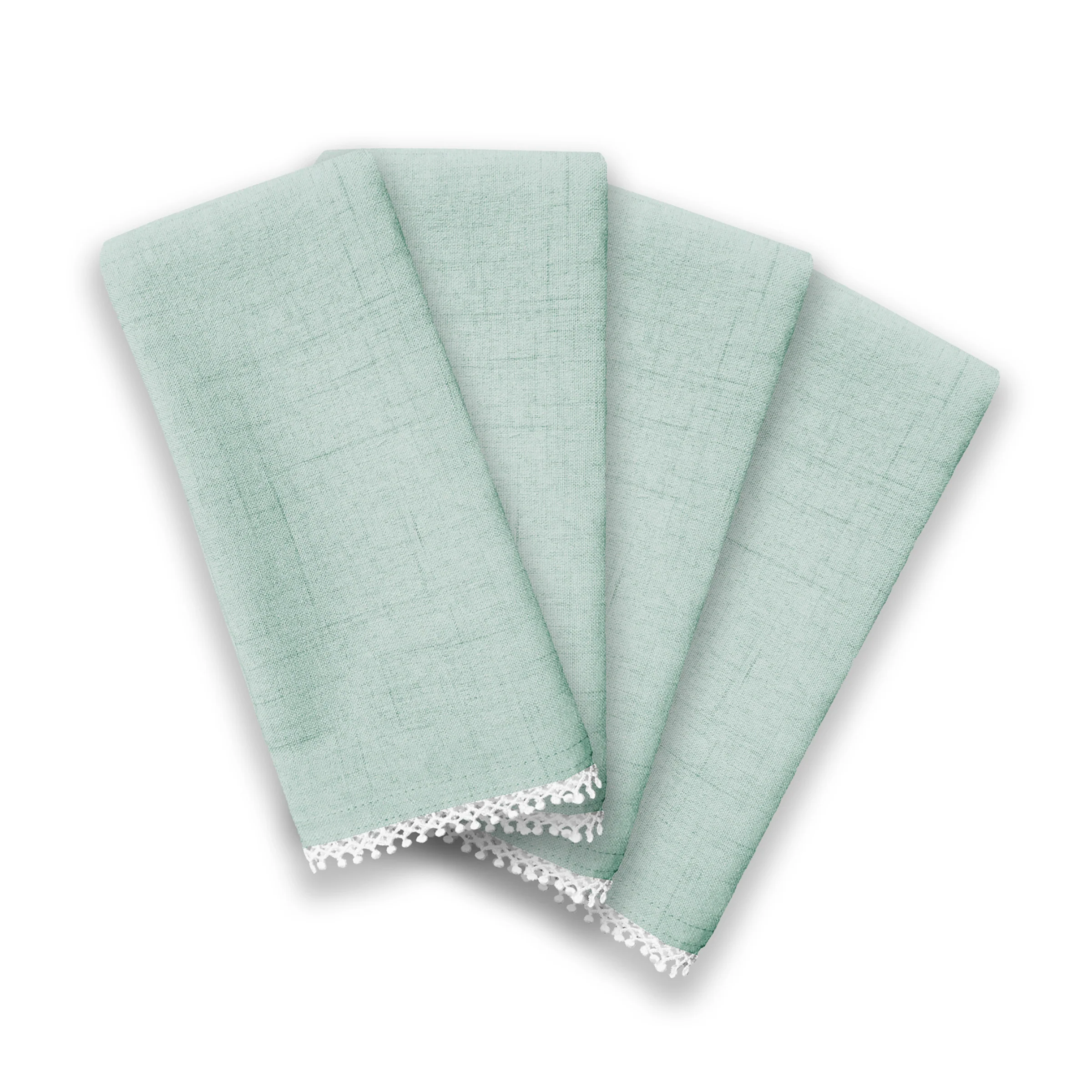 French Perle Solid Ice Blue Dinner Napkins, Set of 4 - Image 2