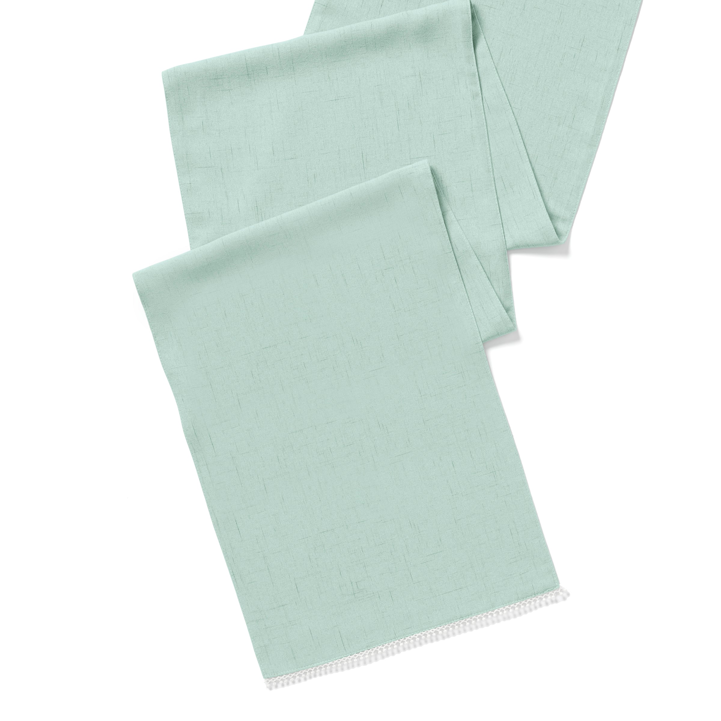 French Perle Solid Ice Blue 14x90 Table Runner - Image 2