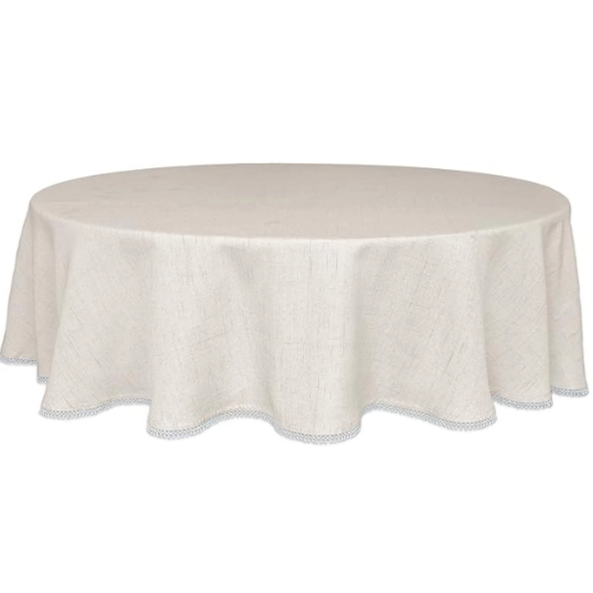 French Perle Solid Natural 70x70 Round Tablecloth