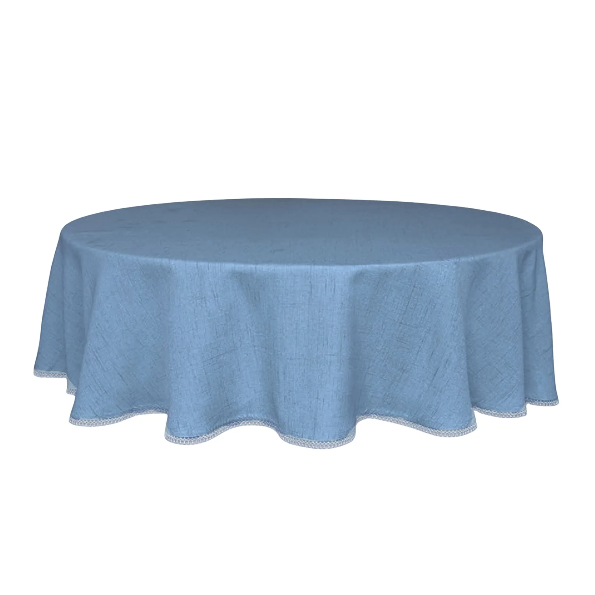 French Perle Solid Periwinkle 70x70 Round Tablecloth