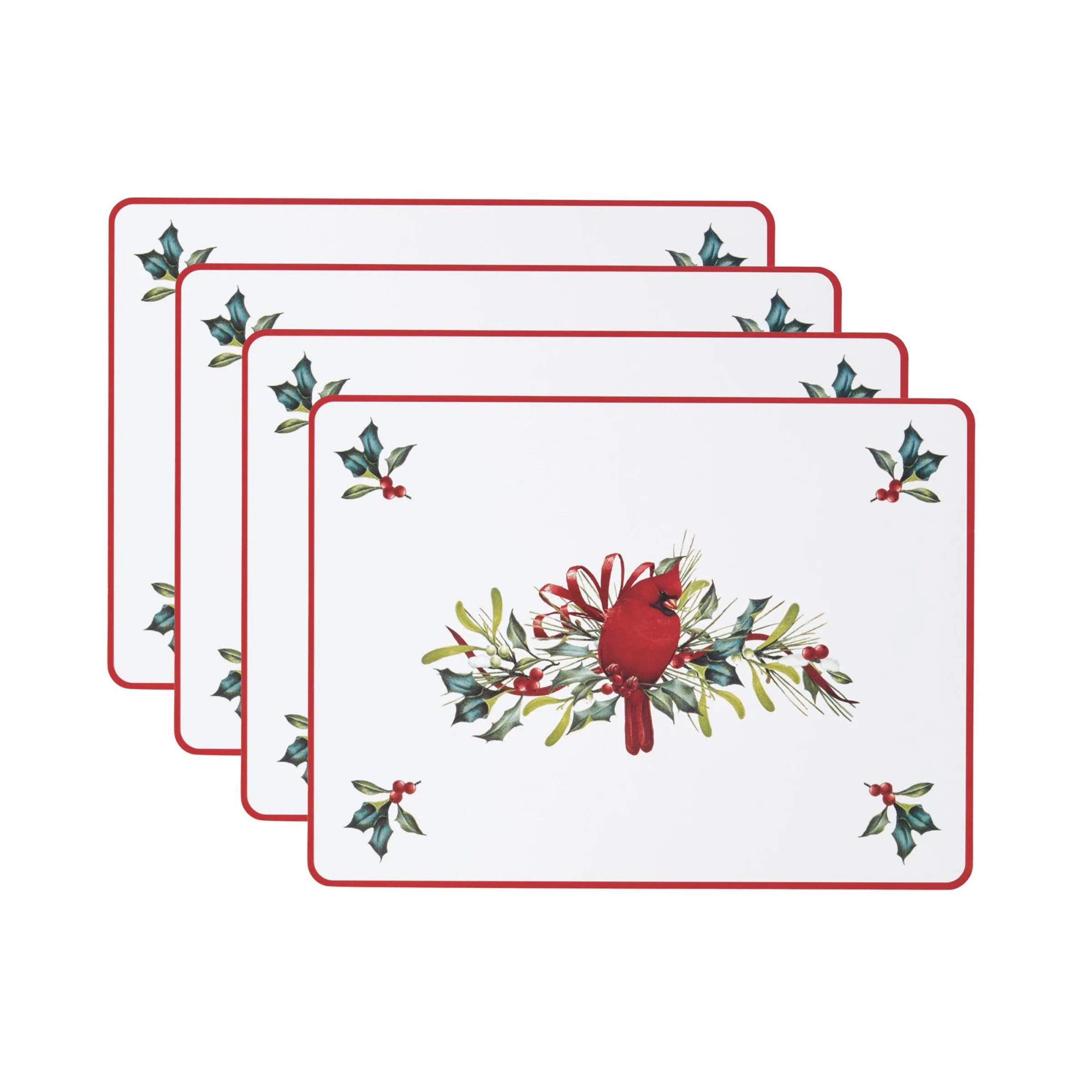 Winter Greetings Cardinal Cork Placemats, Set of 4 - Image 2