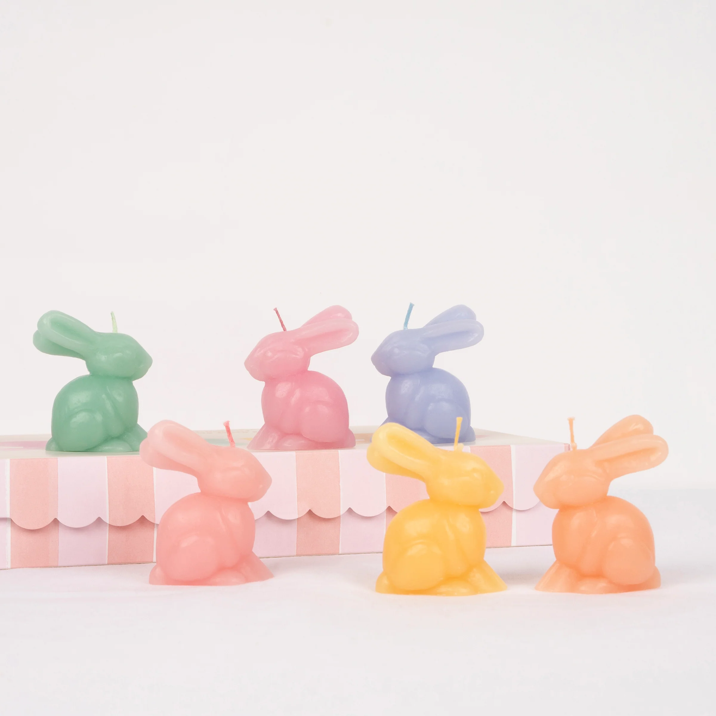 Mini Rainbow Bunny Candles, Set of 6 - Image 2