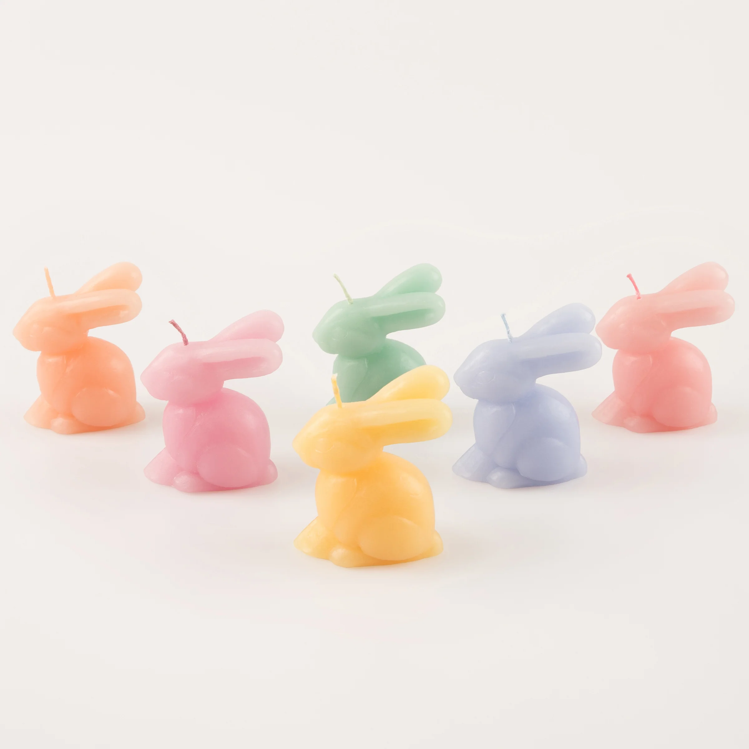 Mini Rainbow Bunny Candles, Set of 6 - Image 3