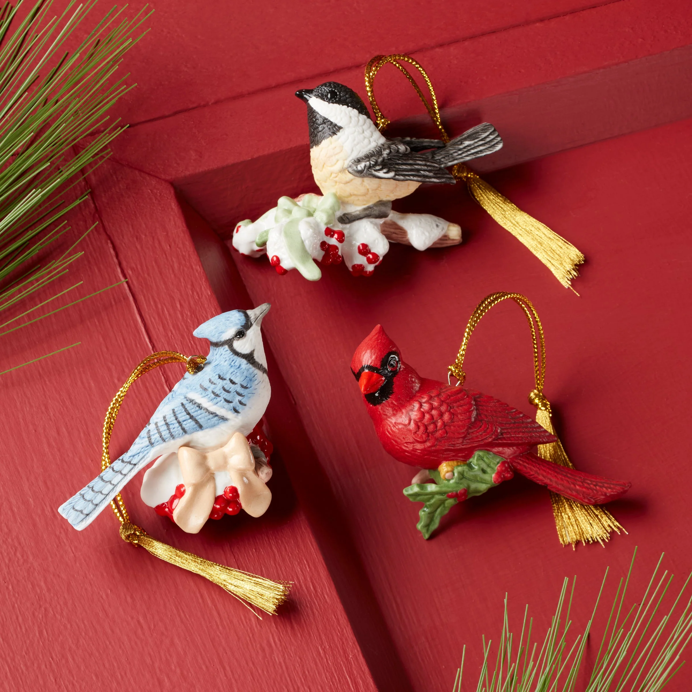 Winter Birds Ornaments, Set of 3 - Image 2