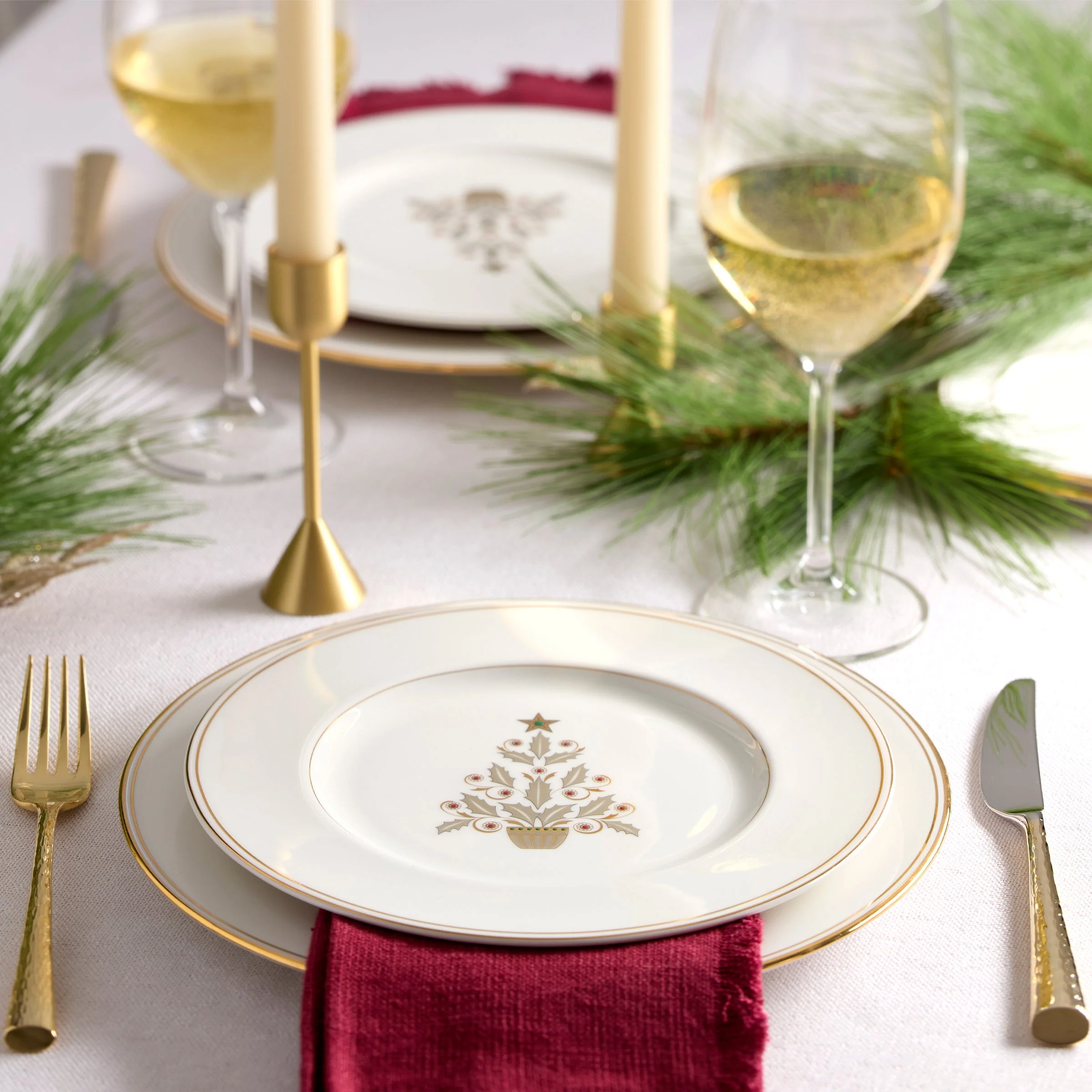 Federal Gold Tree Accent Plates, Set of 4 - Image 3