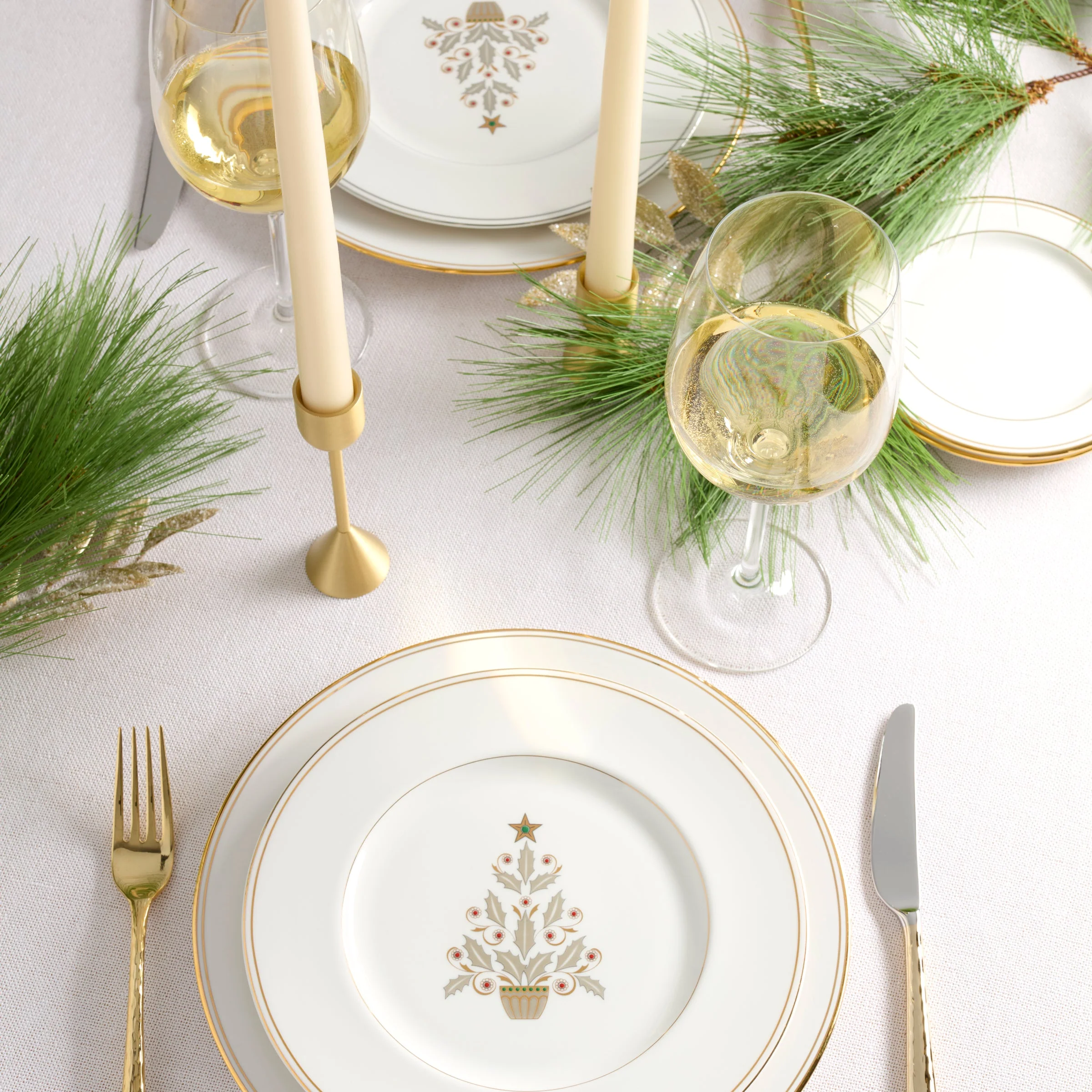 Federal Gold Tree Accent Plates, Set of 4 - Image 4