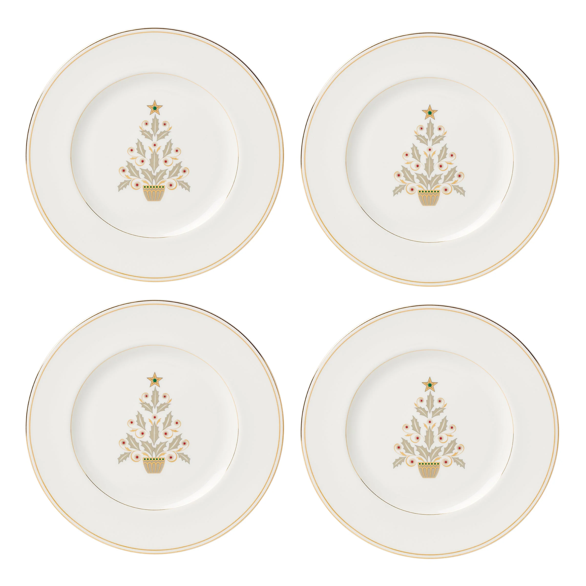 Federal Gold Tree Accent Plates, Set of 4 - Image 5